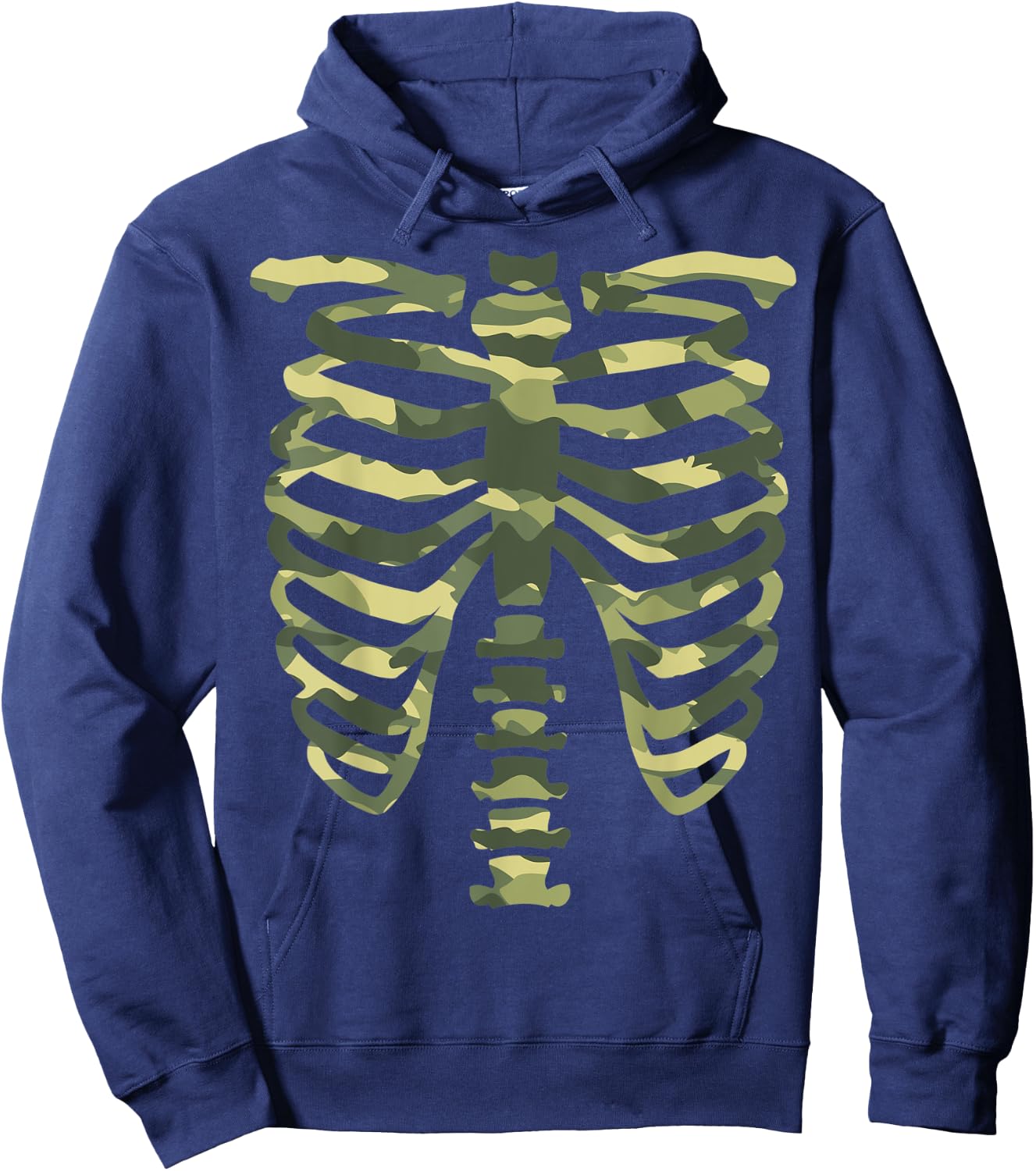 Camo Skeleton Military Halloween Costume Lazy Easy Hoodie - Hoodie | Navy