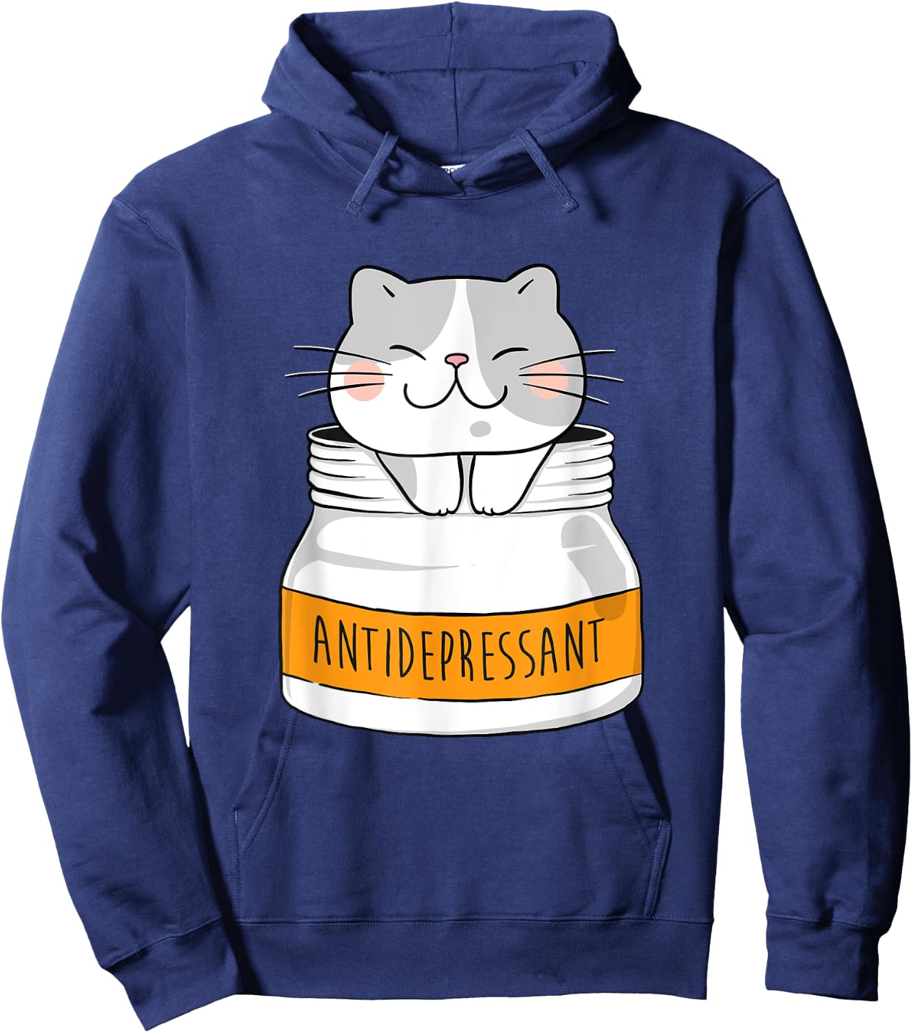 Funny Cat Shirts - Antidepressant Animal Cat Lover Black - Small Hoodie - Hoodie | Navy