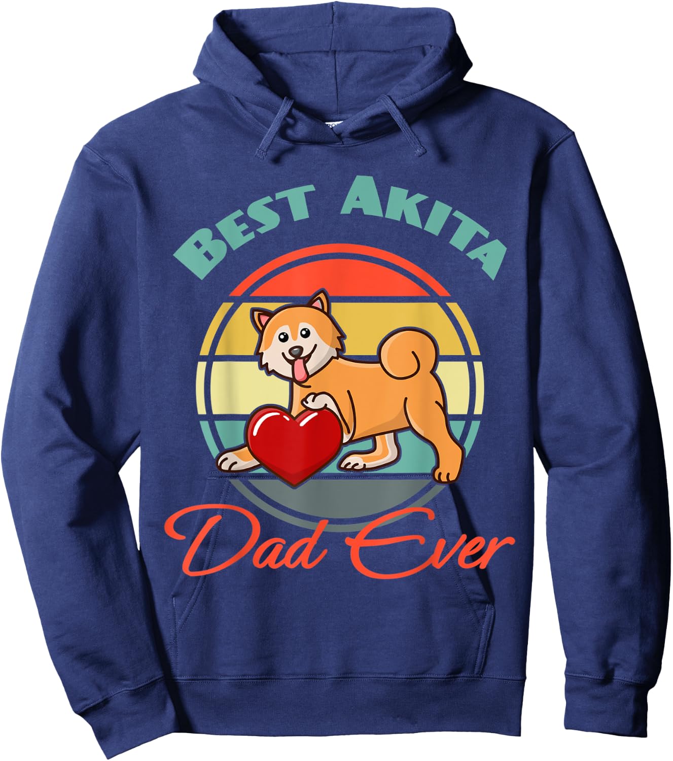 Funny Best Akito Inu Dad Ever Dog Puppy Lover Father's Day Women Hoodie - Hoodie | Navy