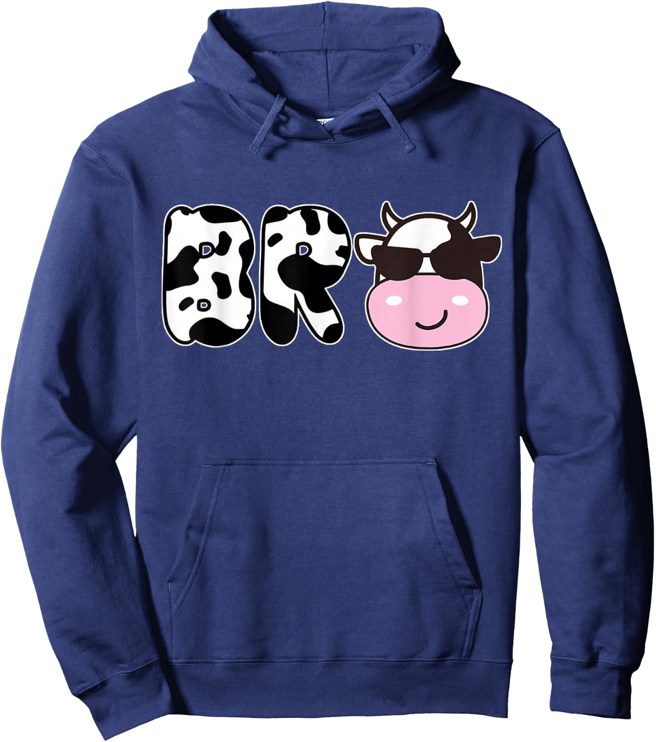 Brother of The Birthday Girl Funny Cow Bro Family Matching Hoodie - Hoodie | Navy