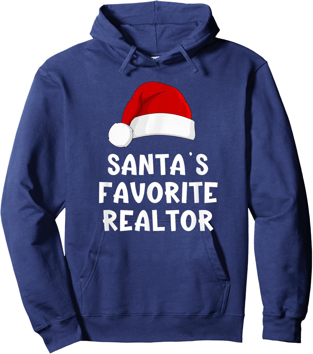 Christmas Santa's Favorite Realtor Funny Real Estate Agent Hoodie - Hoodie | Navy