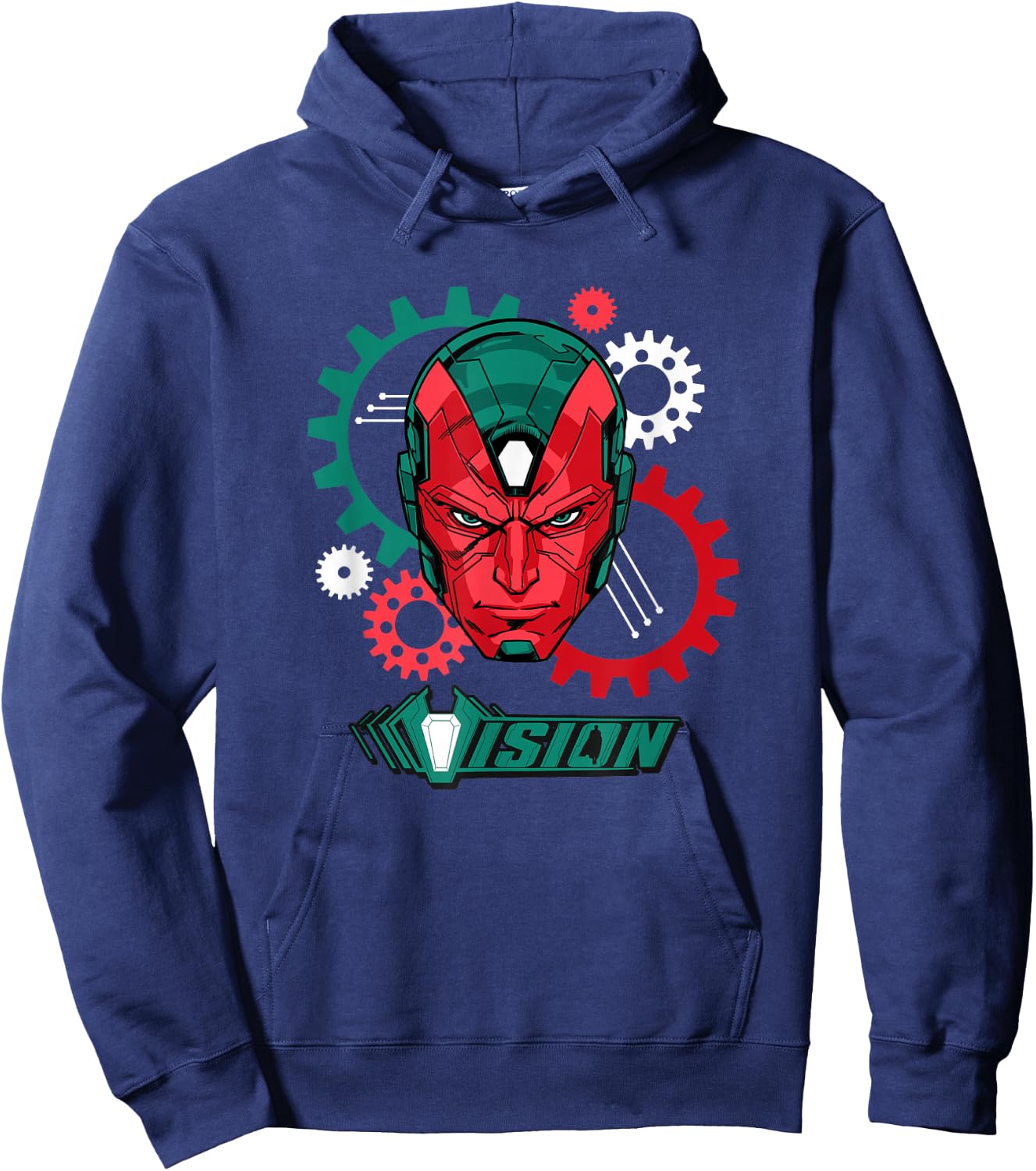 Marvel Comics Retro Classic Vision Mechanical Gears Poster Hoodie - Hoodie | Navy