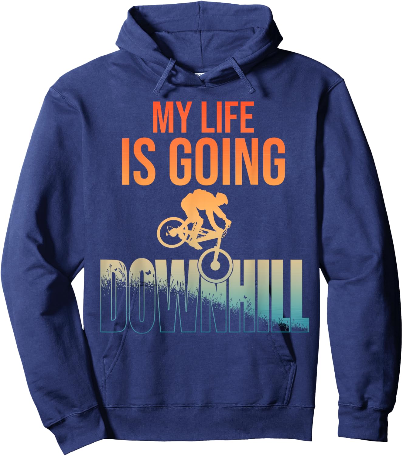 Cool Mountain Bike Art Boys Downhill Mountain Biking Hoodie - Hoodie | Navy