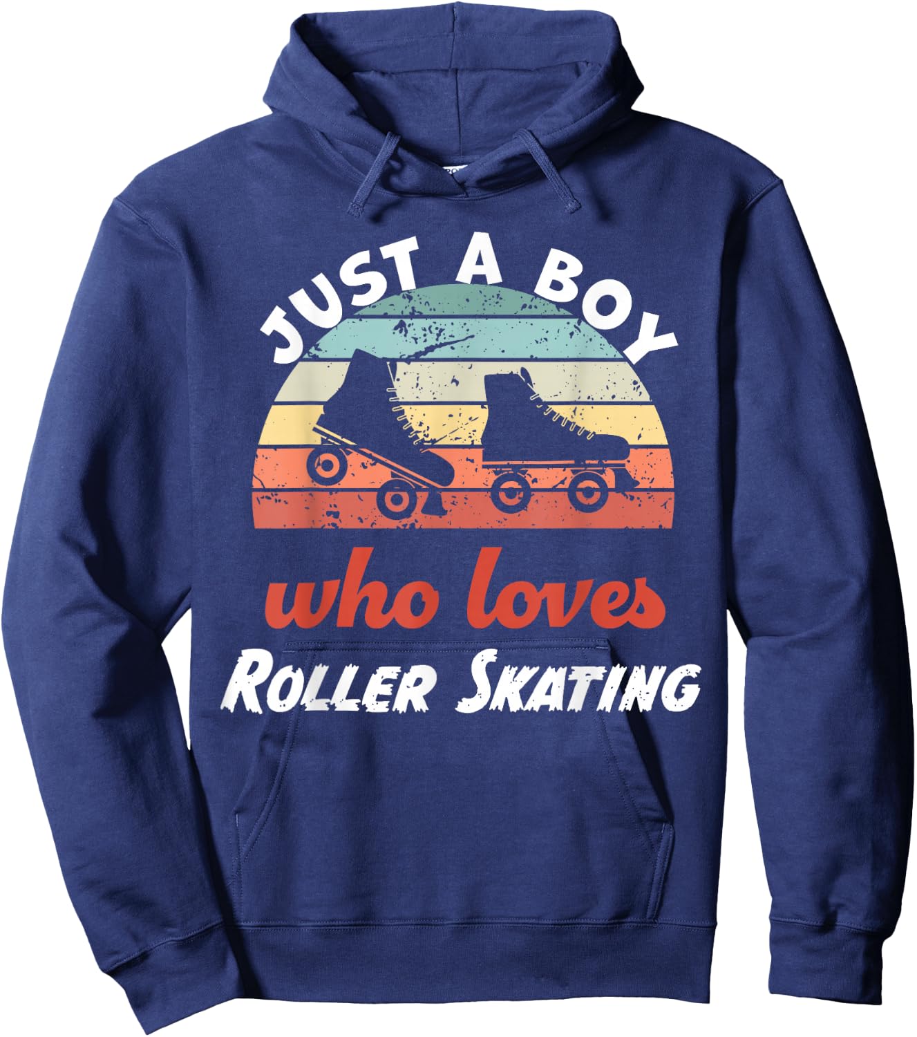 Just A Boy Who Loves Roller Skating Kids Roller Skating Boys Hoodie - Hoodie | Navy