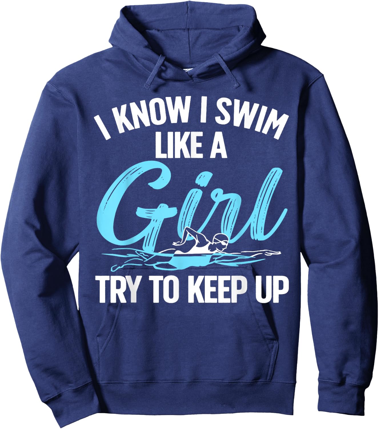 Funny Swimming Design Women Kids Swimmer Swim Lovers Hoodie - Hoodie | Navy