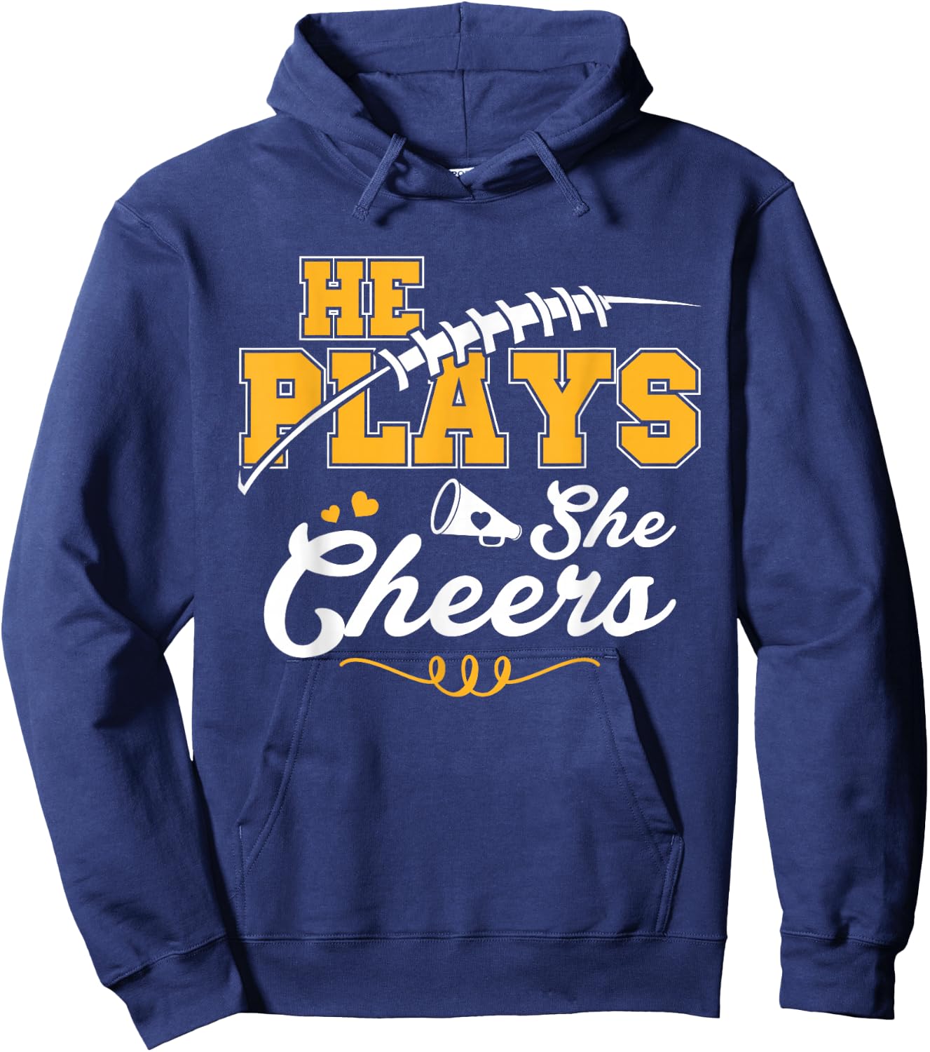 Football and Cheer Mom Cheerleading Mother Football Hoodie - Hoodie | Navy