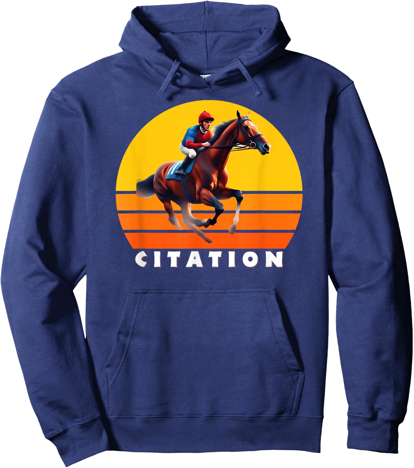 Citation Horse, Thoroughbred, Del Mar, Santa Anita Shirt Hoodie - Hoodie | Navy