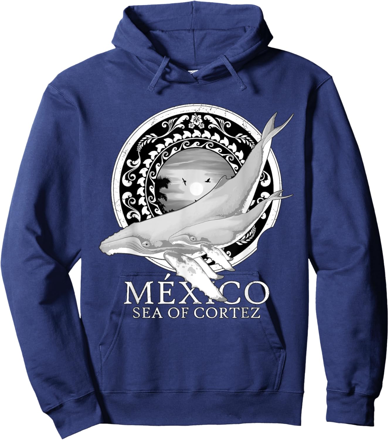 Humpback Whales Sea of Cortez Mexico Hoodie - Hoodie | Navy