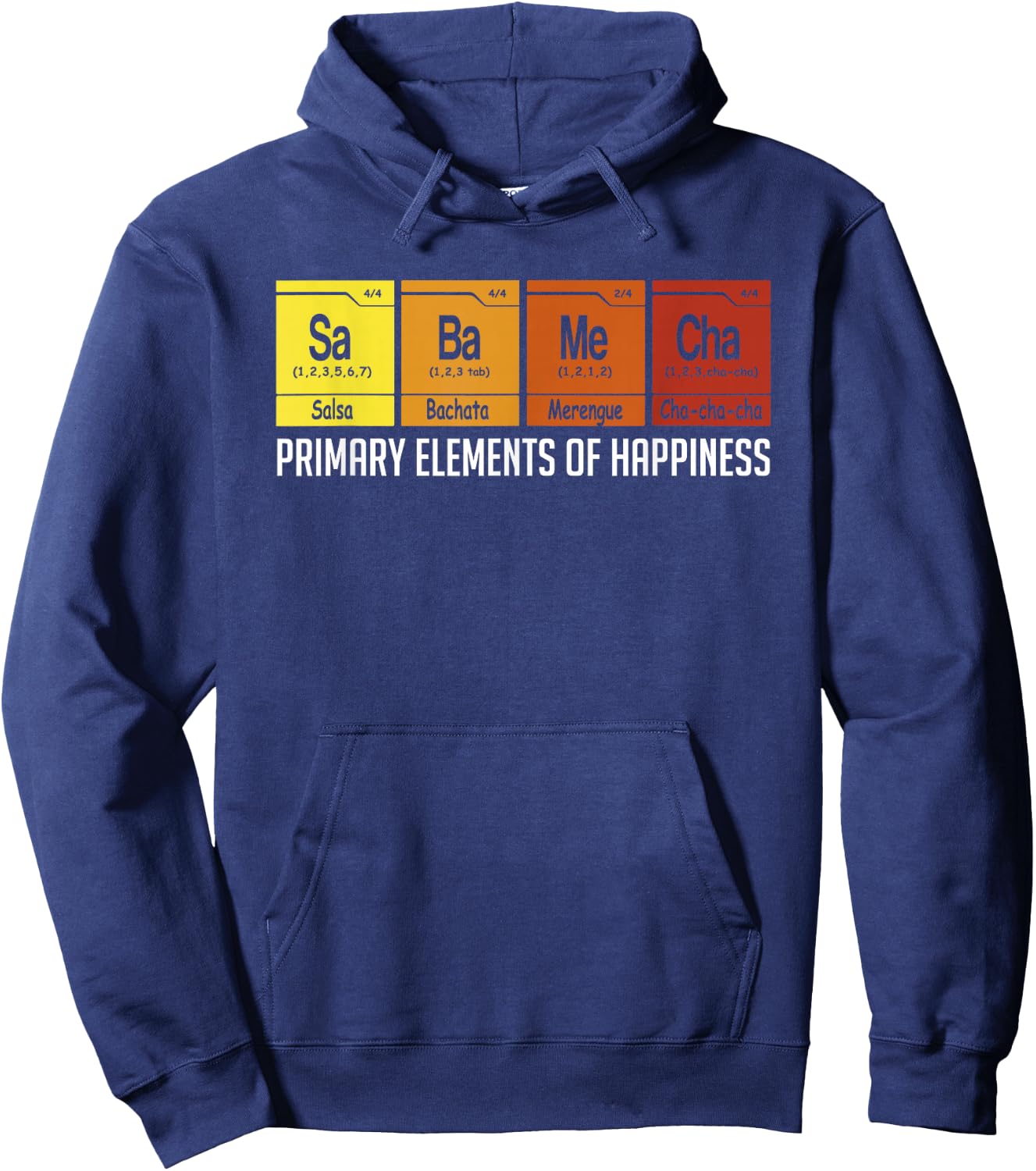 Salsa Dance Elements Salsa Bachata Merengue Cha-Cha-Cha Hoodie - Hoodie | Navy
