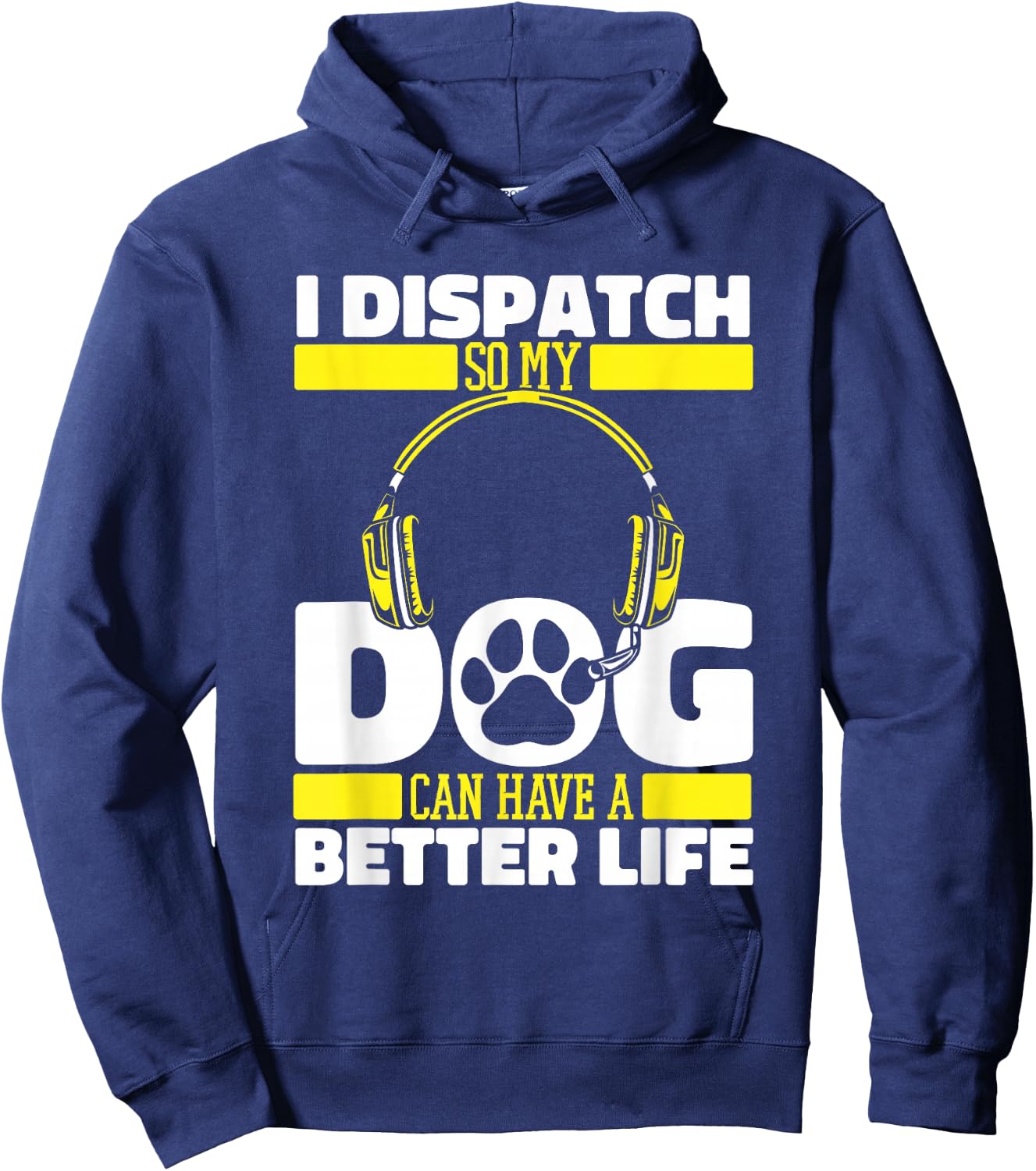 Police Dog - Gold Thin Yellow Line Emergency Dispatcher Hoodie - Hoodie | Navy