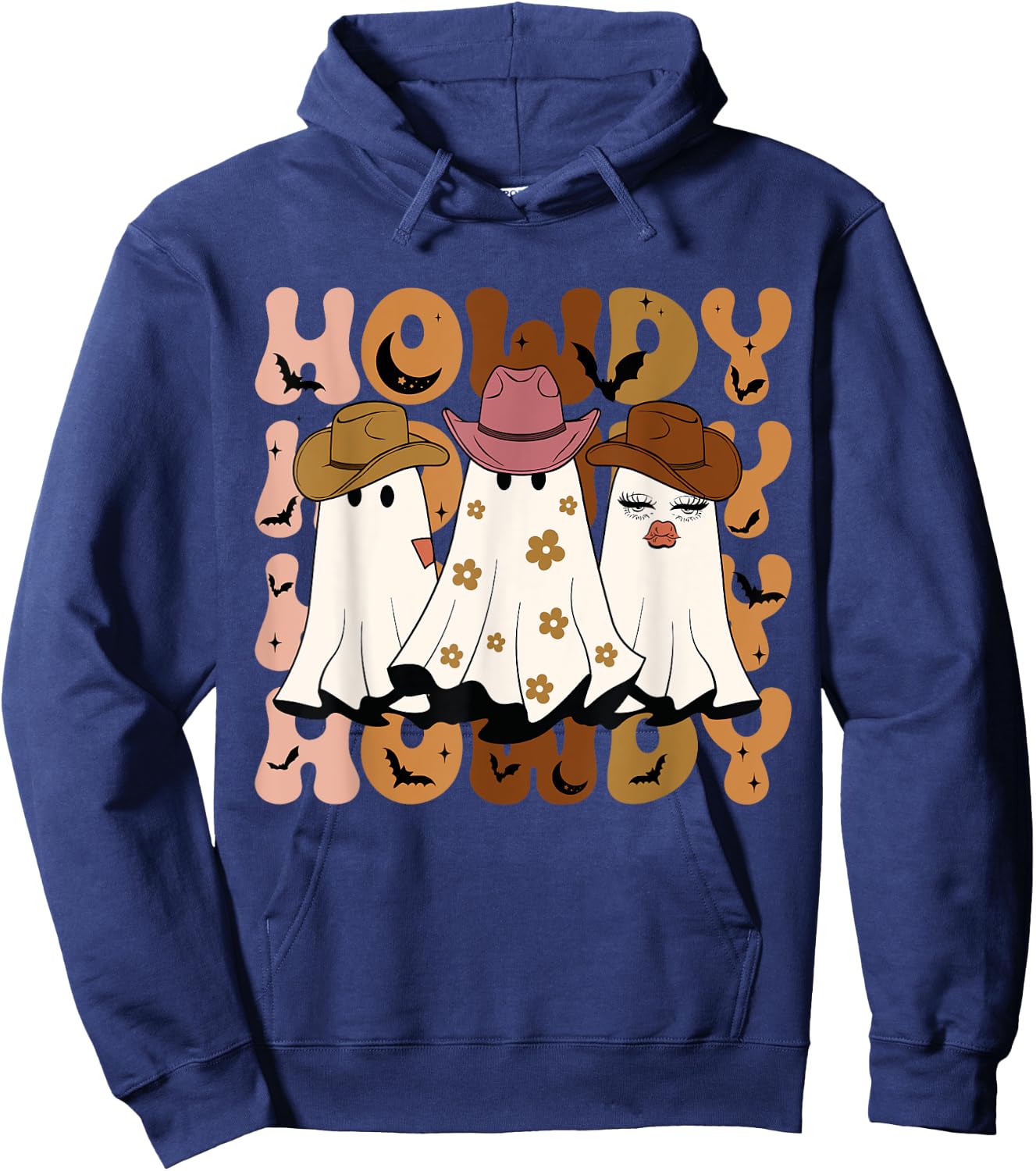 Howdy Ghost Halloween Rodeo Western Howdy Cowboy Cowgirl Hoodie - Hoodie | Navy