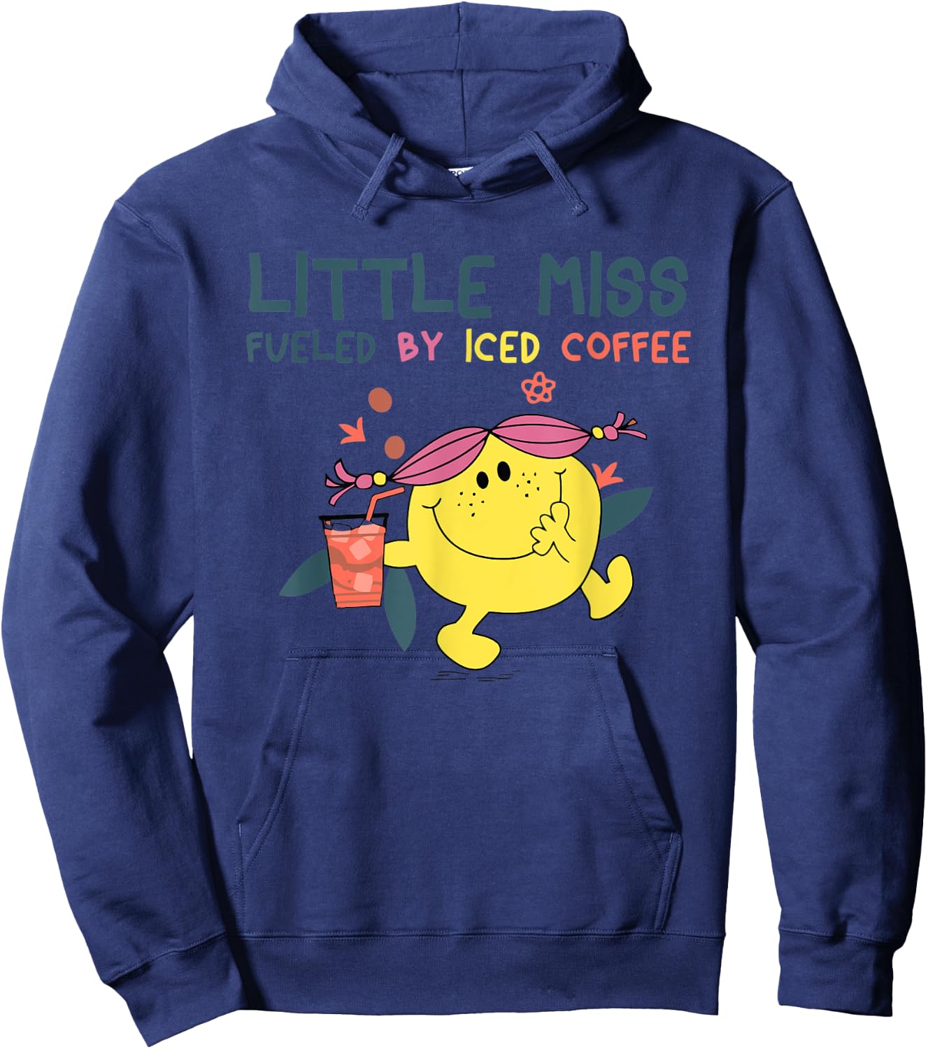 Funny Little Miss Fueled By Iced Coffee Hoodie - Hoodie | Navy