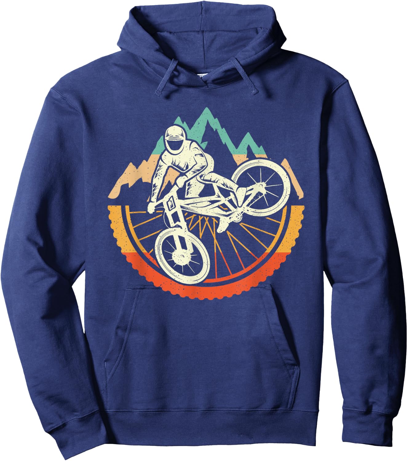 Mountain Bike Downhill Biker Vintage Men Boys MTB Hoodie - Hoodie | Navy