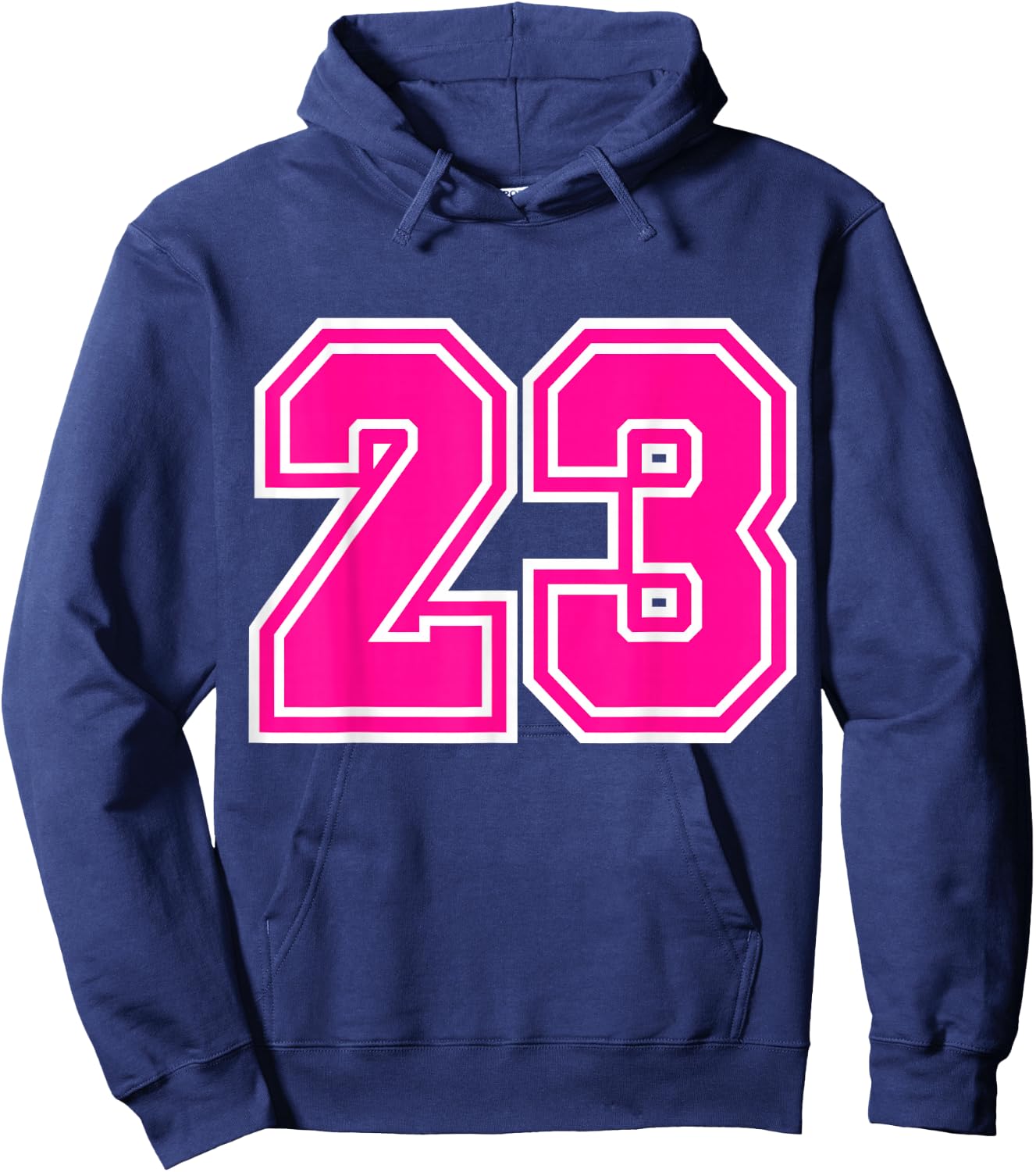 Number #23 Pink Sports Team Hoodie - Hoodie | Navy