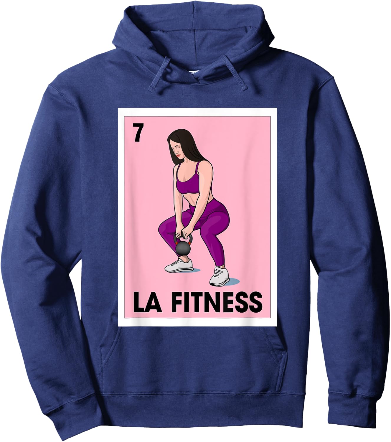 La Fitness Mexican Bingo Card Game Workout Gym Exercise Hoodie - Hoodie | Navy