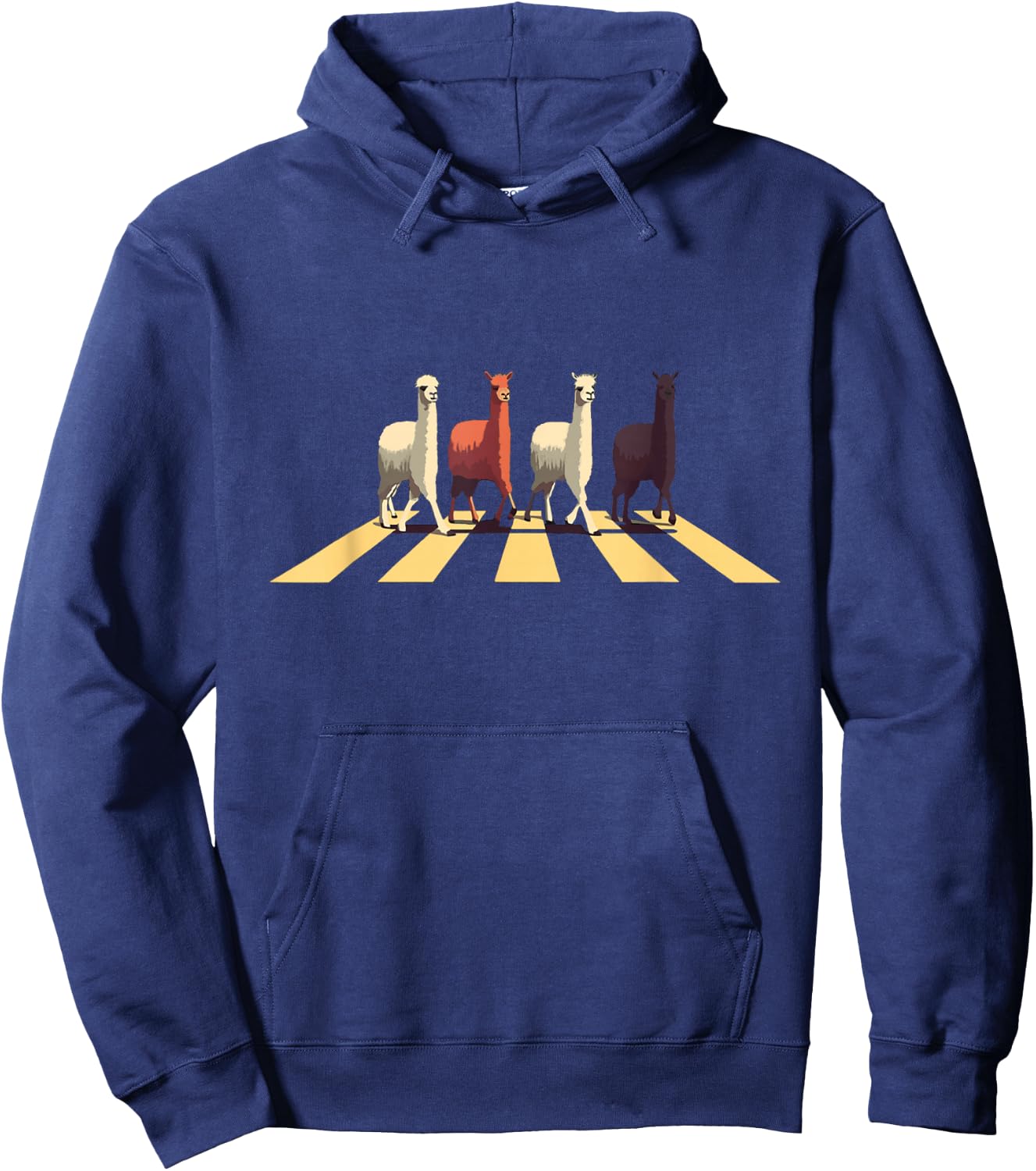Funny lama crossing Abbey street Road Llama Alpaca Hoodie - Hoodie | Navy
