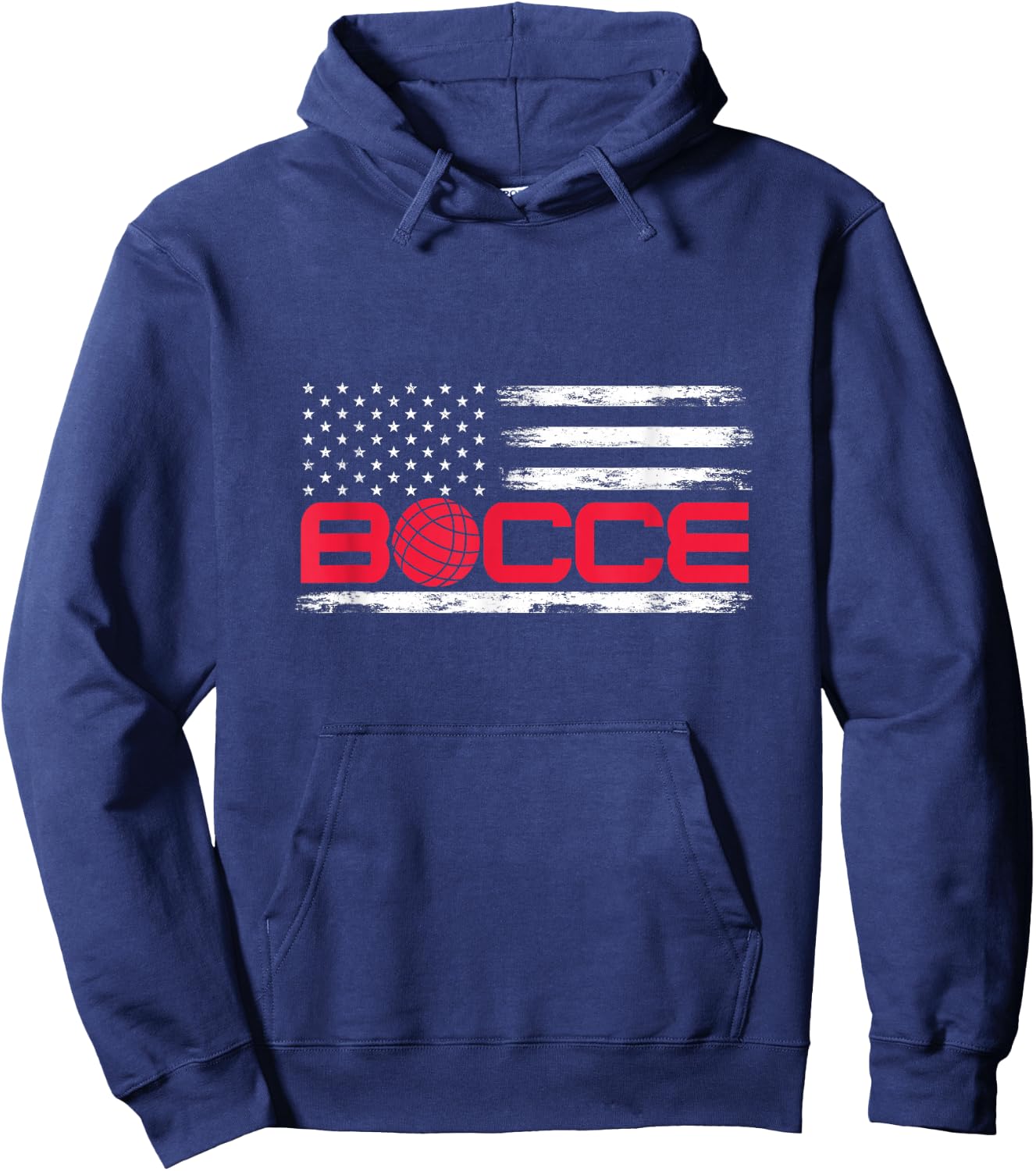 Bocce Ball American USA Flag Bocci Player 4th July Women Girls Kids Men Hoodie - Hoodie | Navy