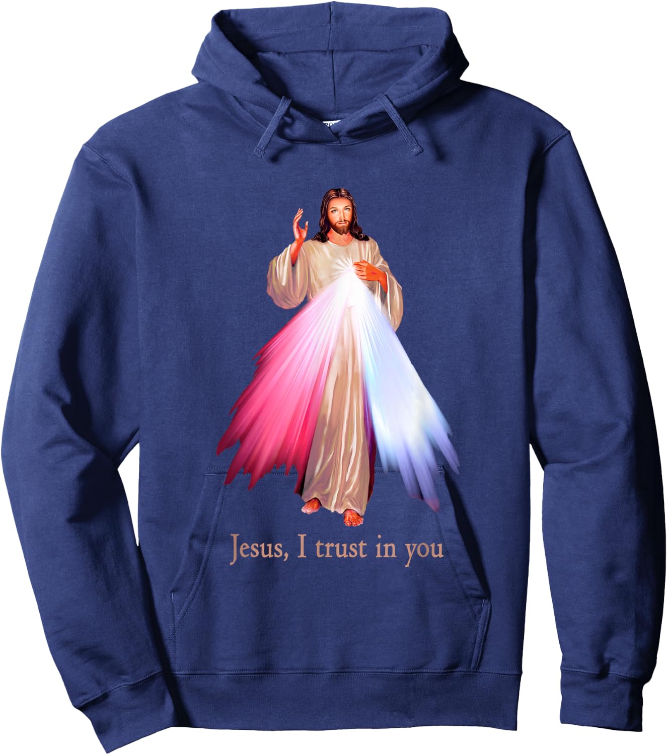 Divine Mercy Jesus I trust in You Hoodie - Hoodie | Navy