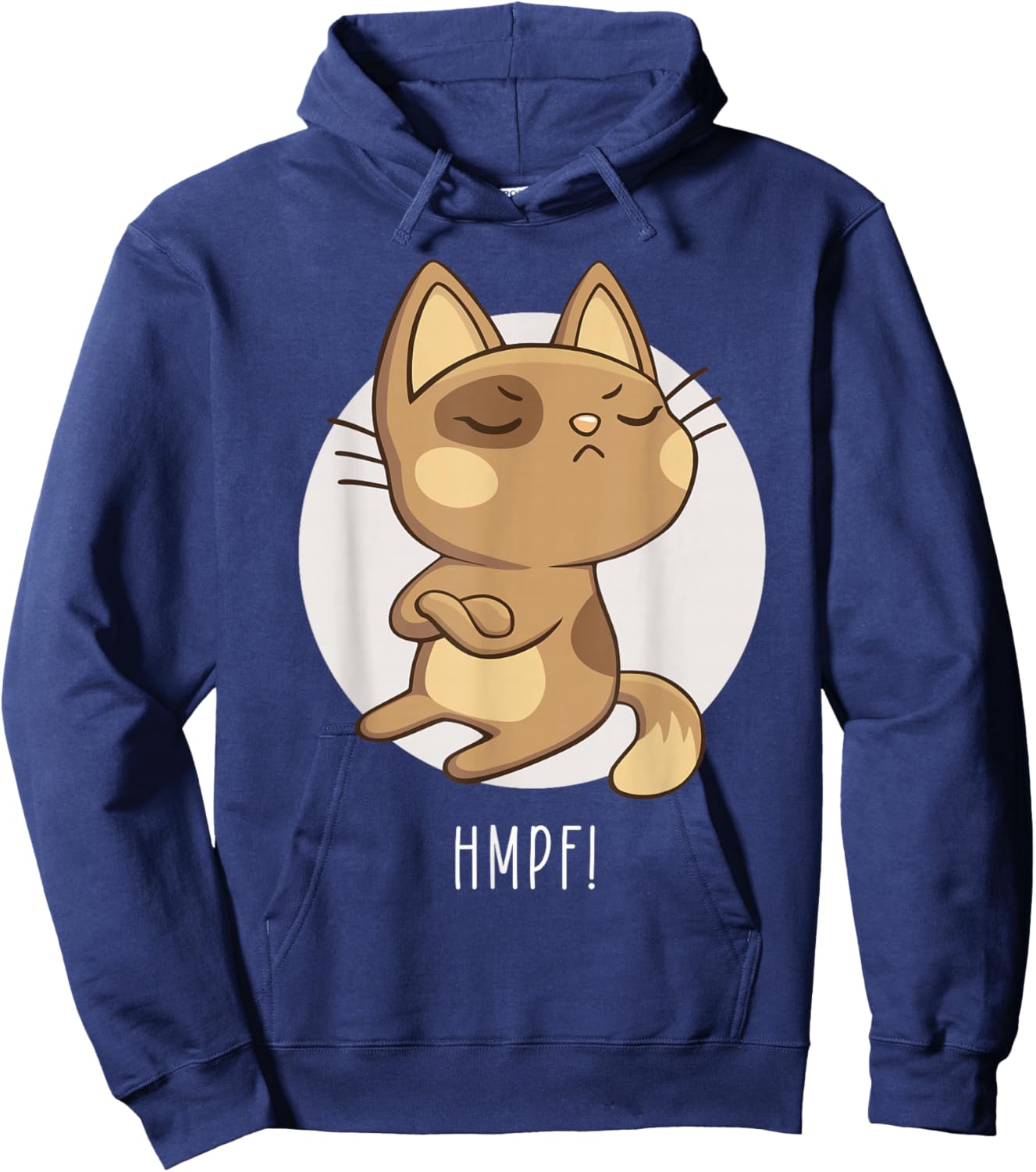 Hmph! Sulking Cat Anti-Social Cat for Funny Cat Lovers Hoodie - Hoodie | Navy
