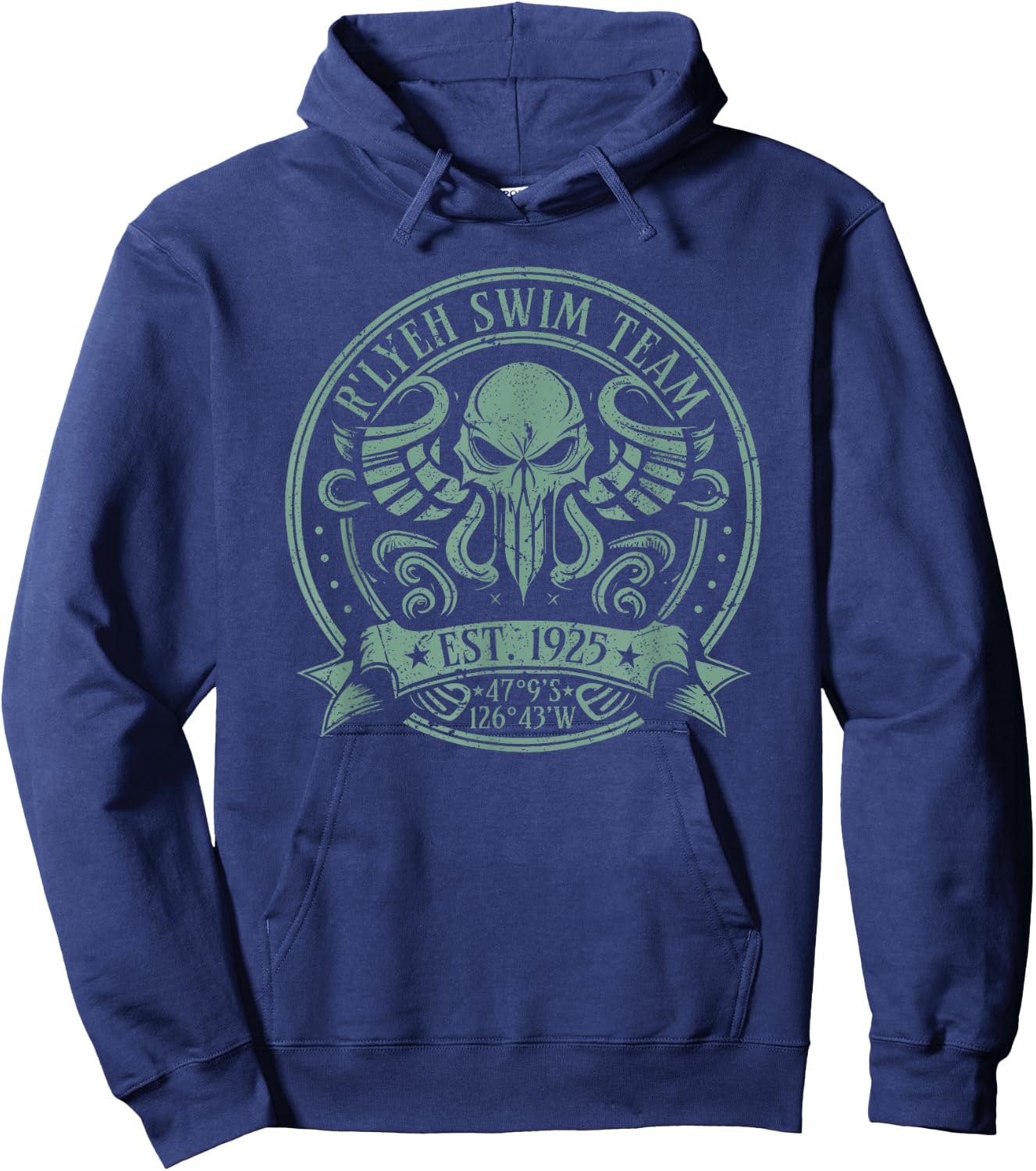 Cthulhu R'lyeh Swim Team, Cosmic Horror Cthulhu Hoodie - Hoodie | Navy