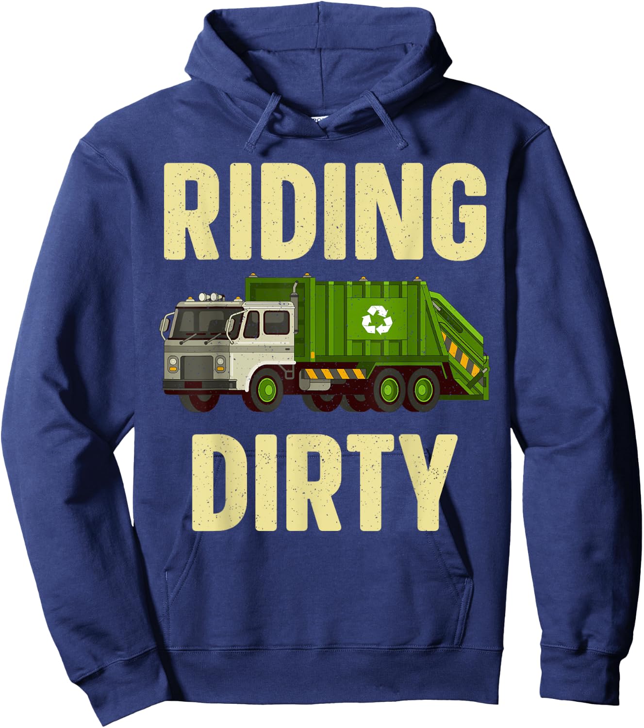 Funny Garbage Truck Art For Toddler Boys Trash Garbage Truck Hoodie - Hoodie | Navy