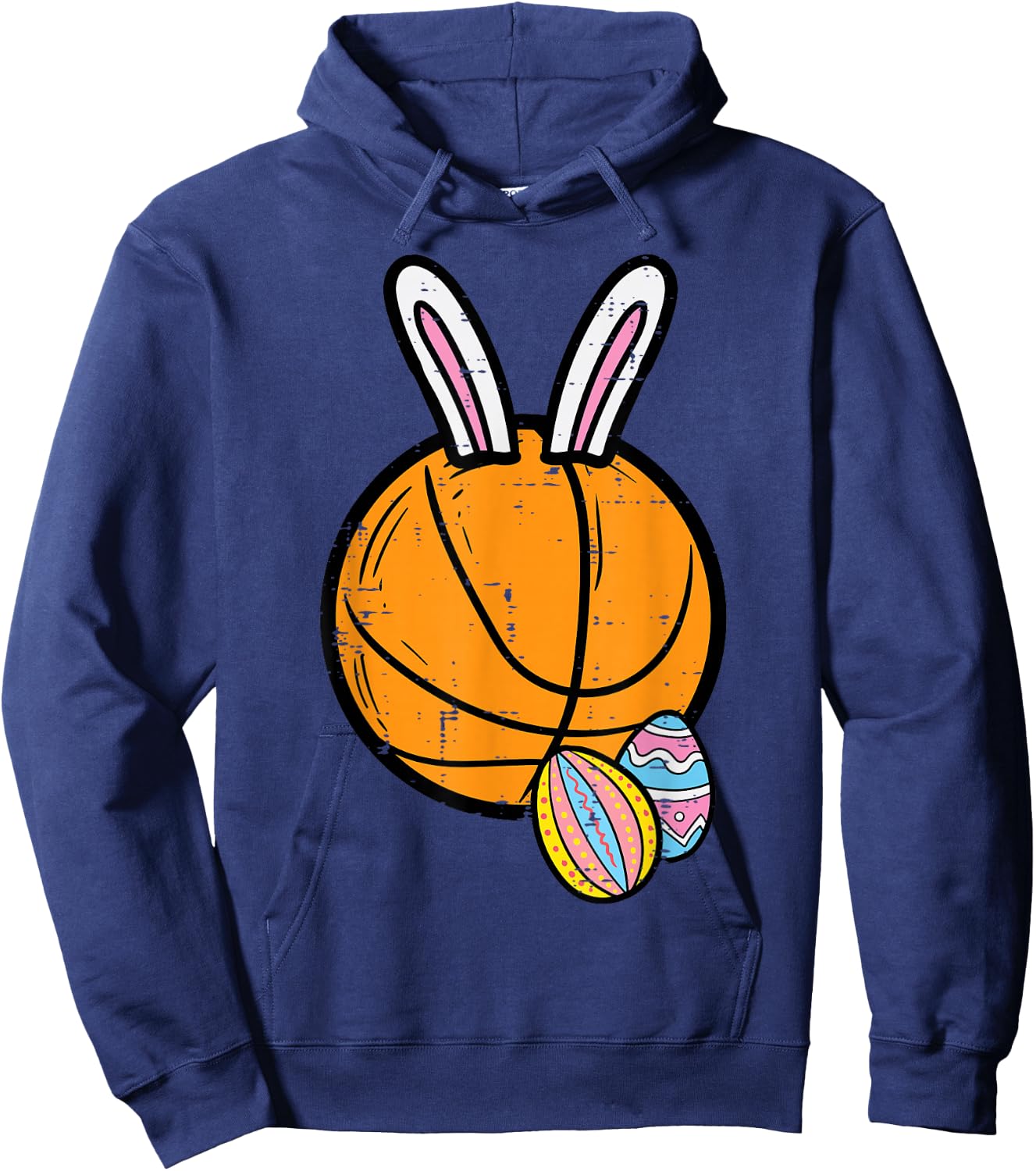 Easter Basketball Bunny Rabbit Sports Men Boys Kids Teens Hoodie - Hoodie | Navy