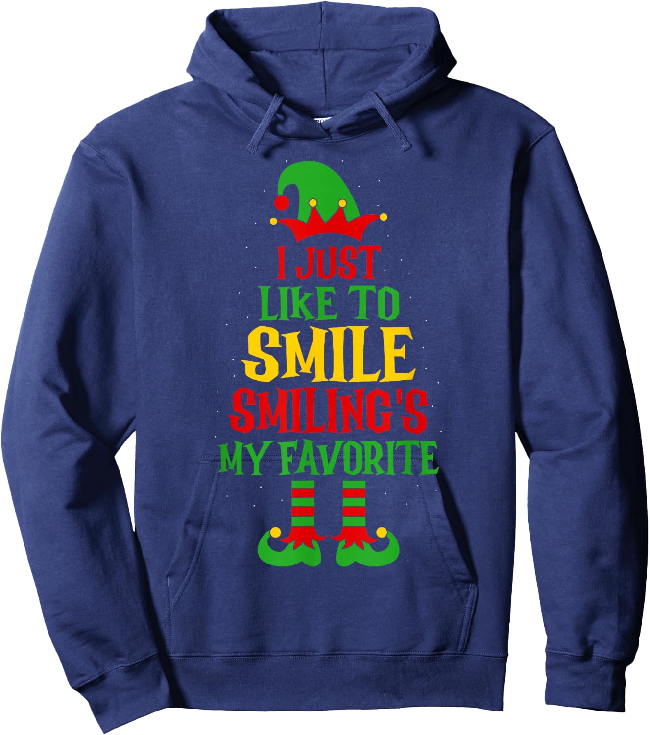 I Just Like To Smile Smiling's My Favorite Christmas Apparel Hoodie - Hoodie | Navy