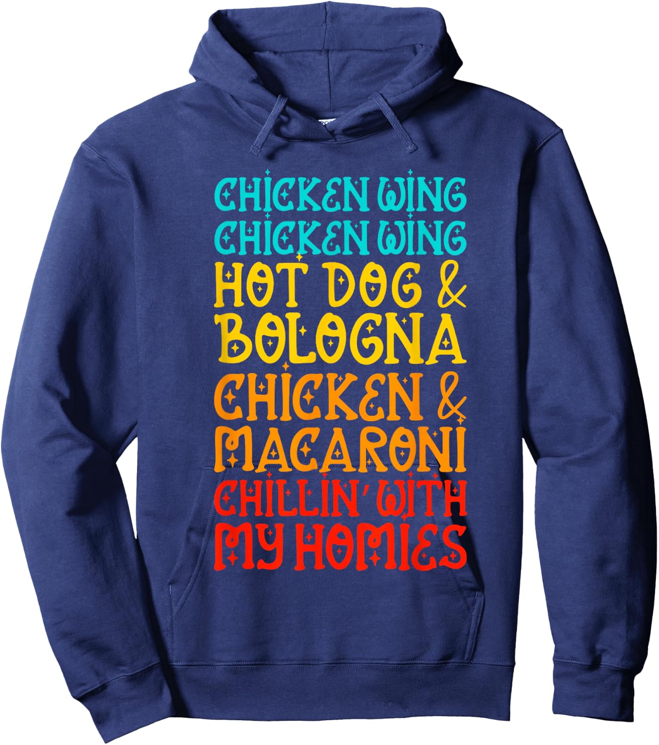 Chicken Wing Chicken Wing Hot Dog and Bologna Shirt Funny Hoodie - Hoodie | Navy