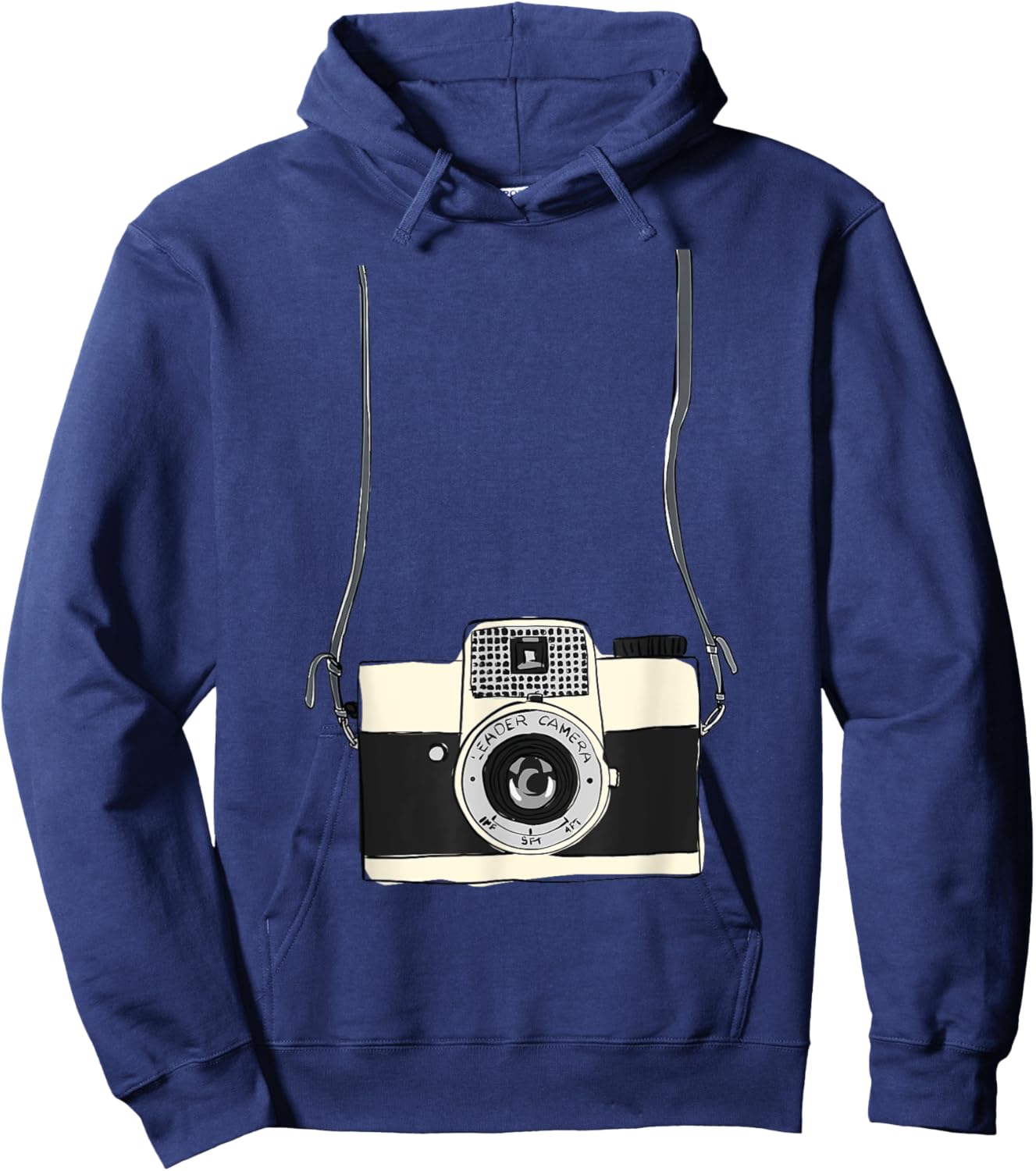 Fake Tourist Camera Holiday Vacation Photographer Funny Hoodie - Hoodie | Navy