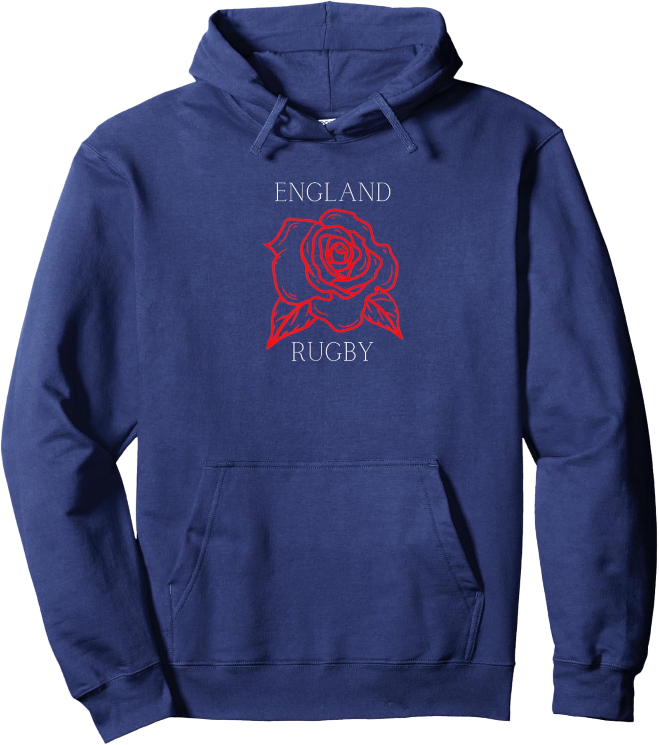 Historic Designs England Rugby Rose - England Rugby Football Top Hoodie - Hoodie | Navy