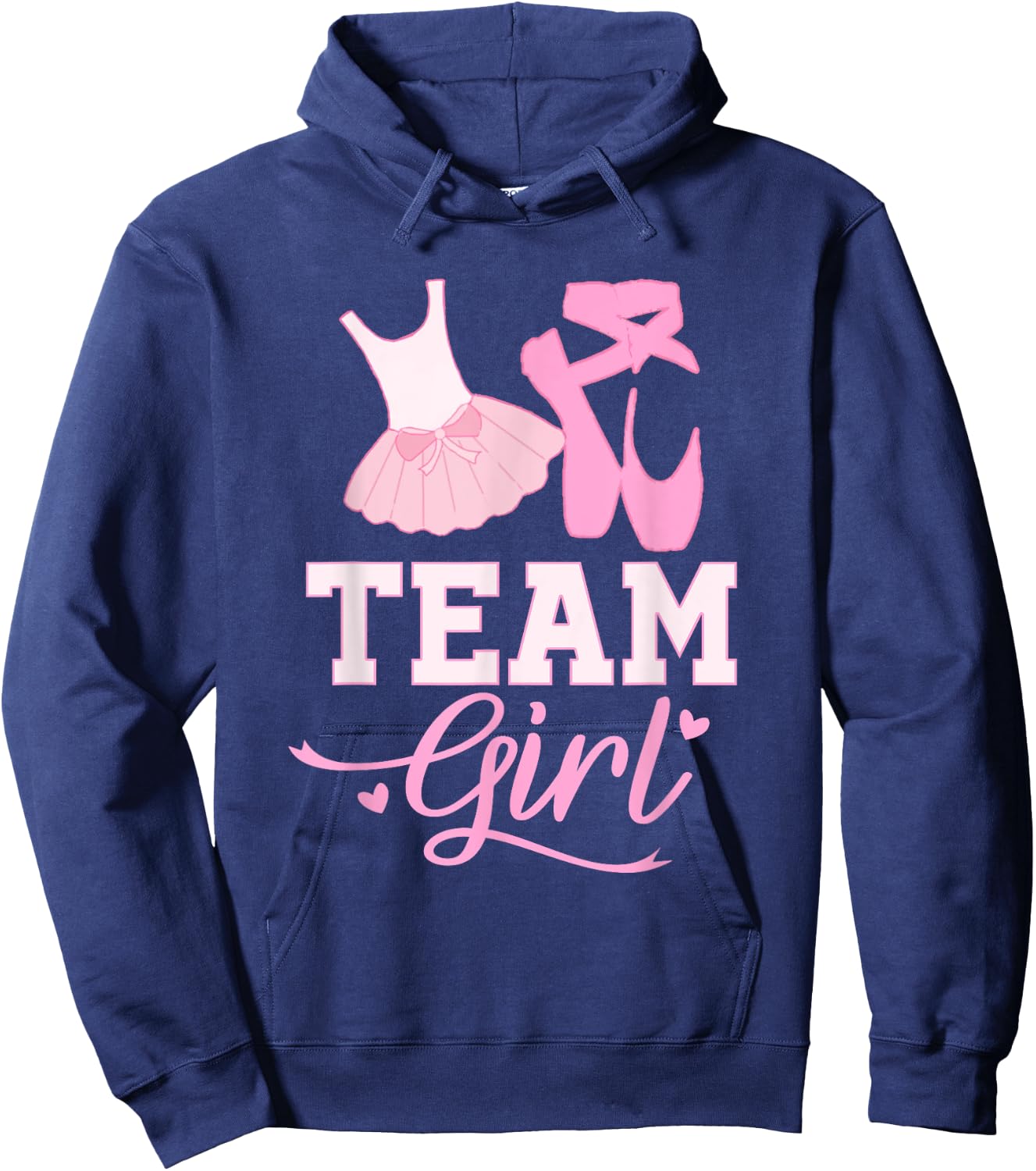 Team Girl Tutu Gender Reveal Shirt Baby Shower Party Hoodie - Hoodie | Navy