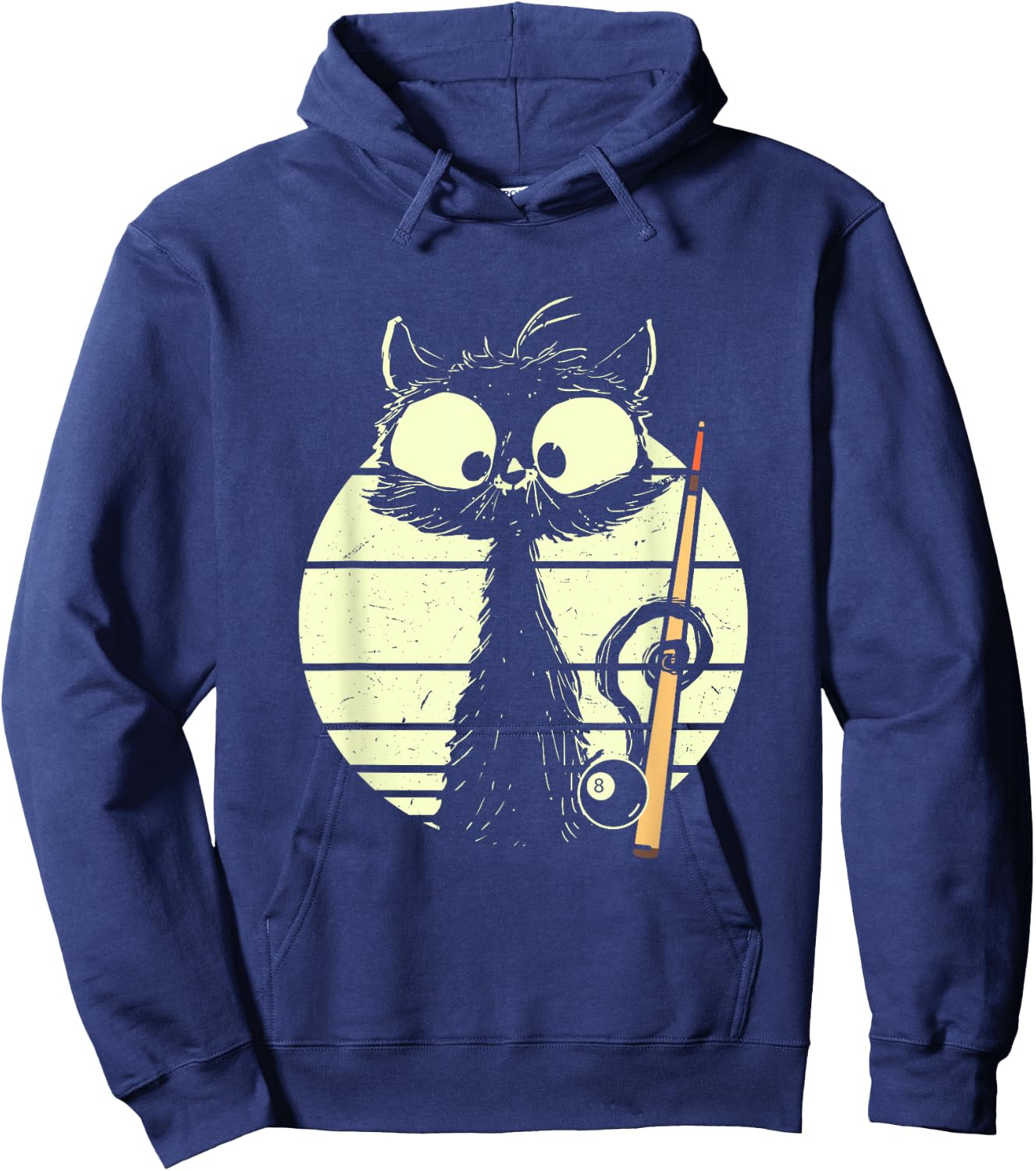 Cat With Billiard Pool Snooker Billiard Ball Cute Cat Hoodie - Hoodie | Navy