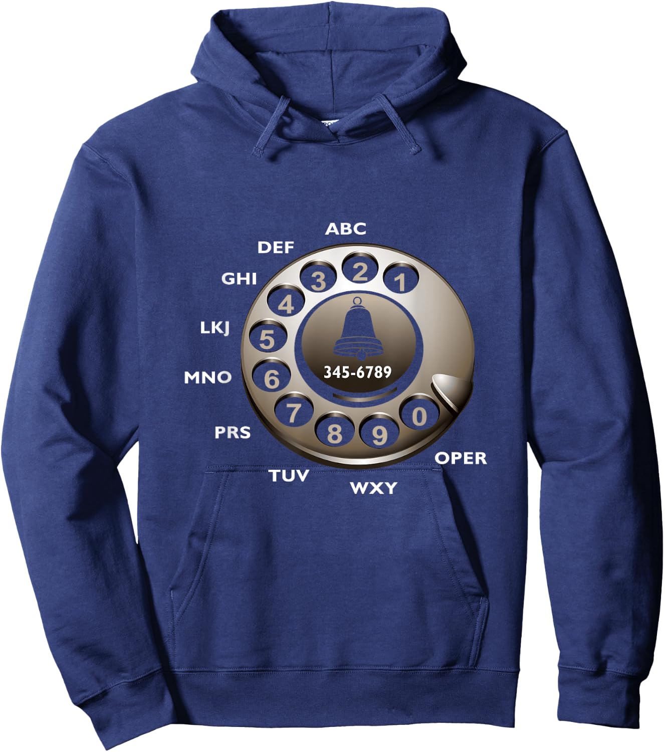Retro Rotary Dial Phone Easy DIY Halloween Costume Hoodie - Hoodie | Navy