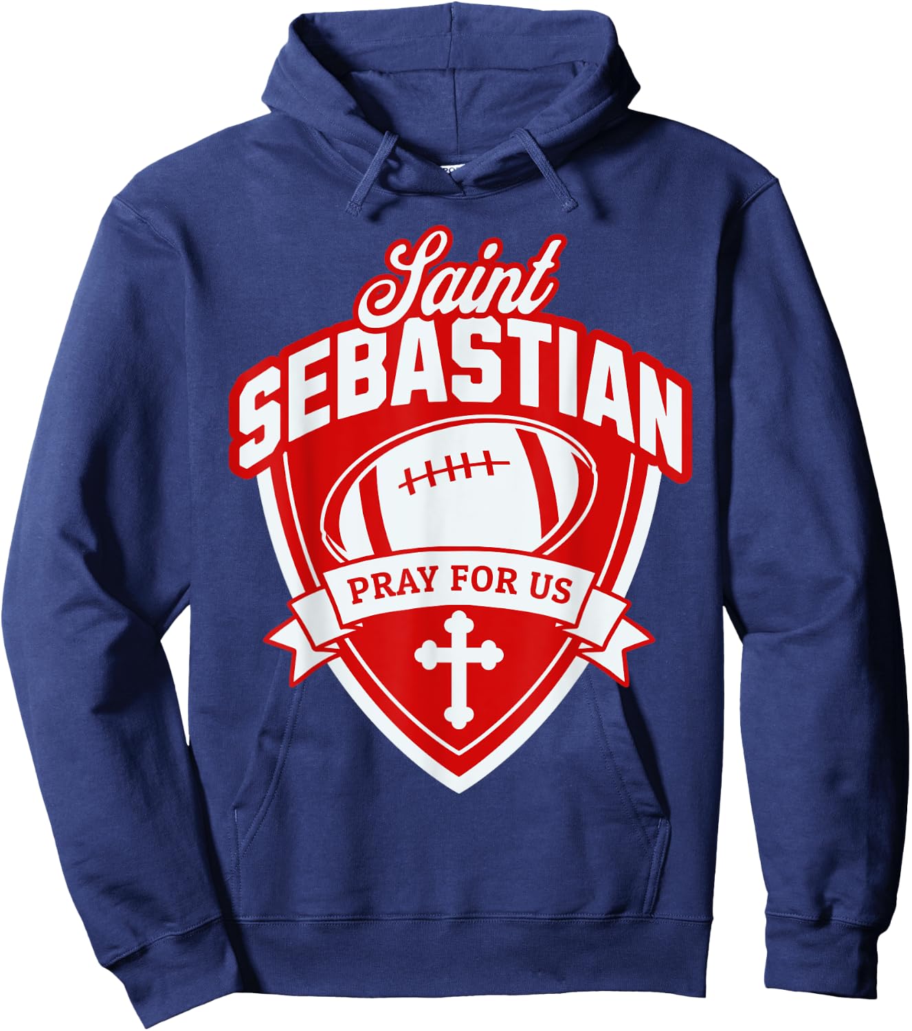 St Sebastian Patron Saint of Football Players Sports Athlete Hoodie - Hoodie | Navy