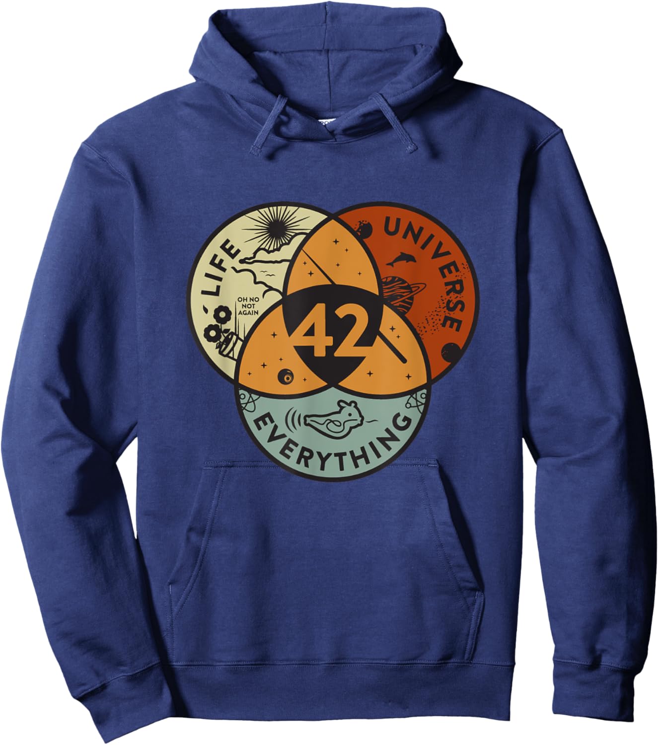 Venn Diagram Life The Universe And Everything - 42 Life Hoodie - Hoodie | Navy
