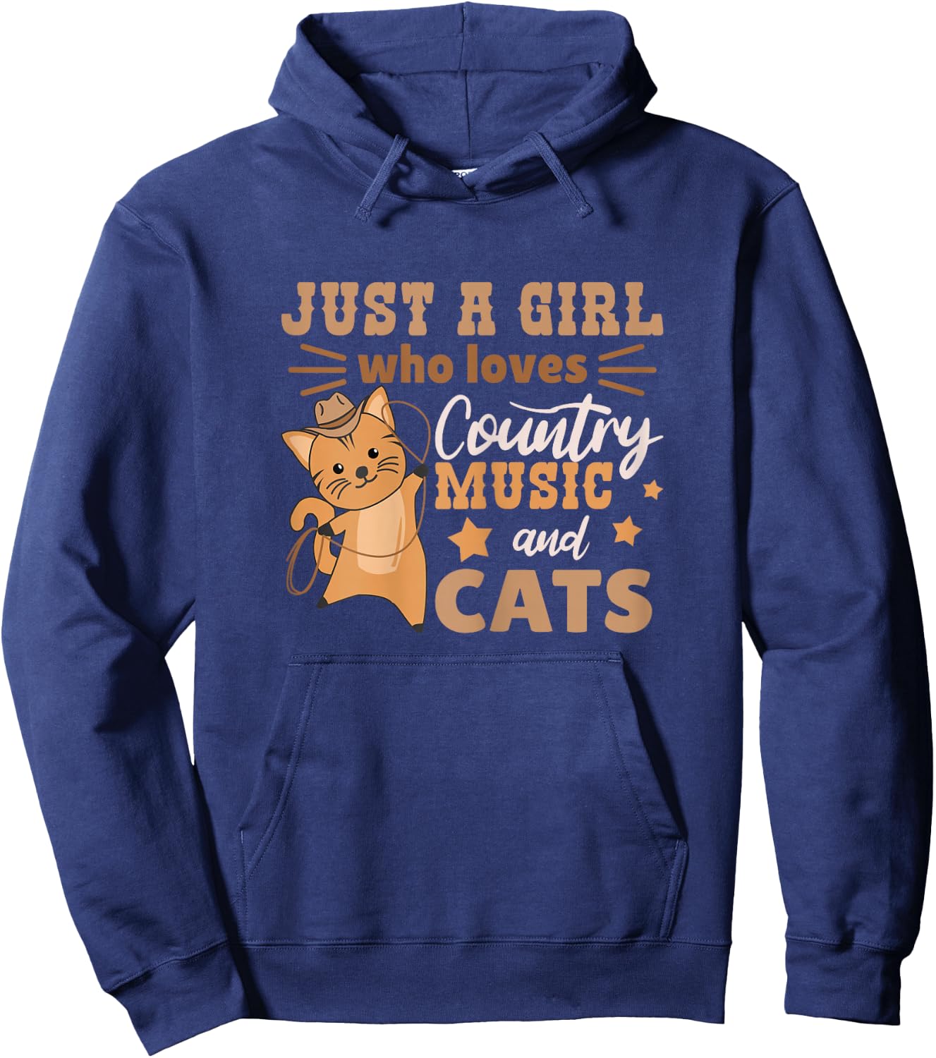 Just A Girl Who Loves Country Music And Cats Hoodie - Hoodie | Navy