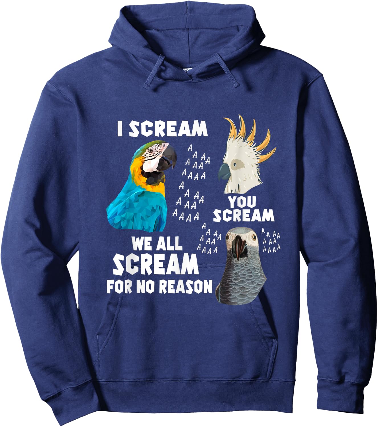 I Scream You Scream We All Scream For No Reason Birds Hoodie - Hoodie | Navy