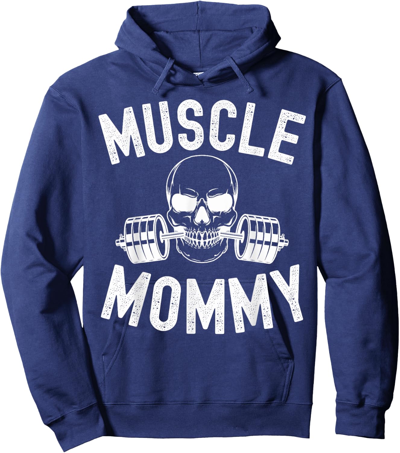 Muscle Mommy Weightlifter mom cool skull gym mother workout Hoodie - Hoodie | Navy