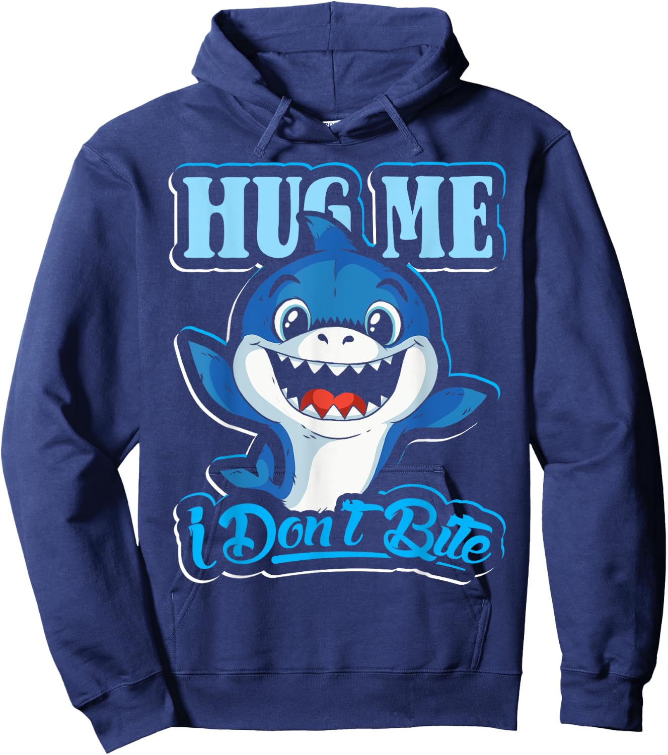 Hug me I don`t bite design for shark lovers and shark Hoodie - Hoodie | Navy