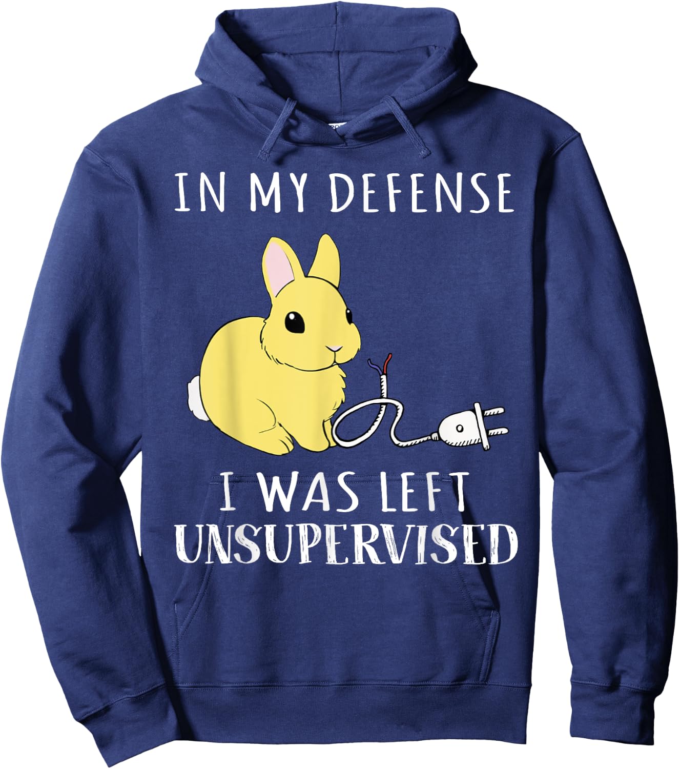 In my defense I was left unsupervised bunny Hoodie - Hoodie | Navy