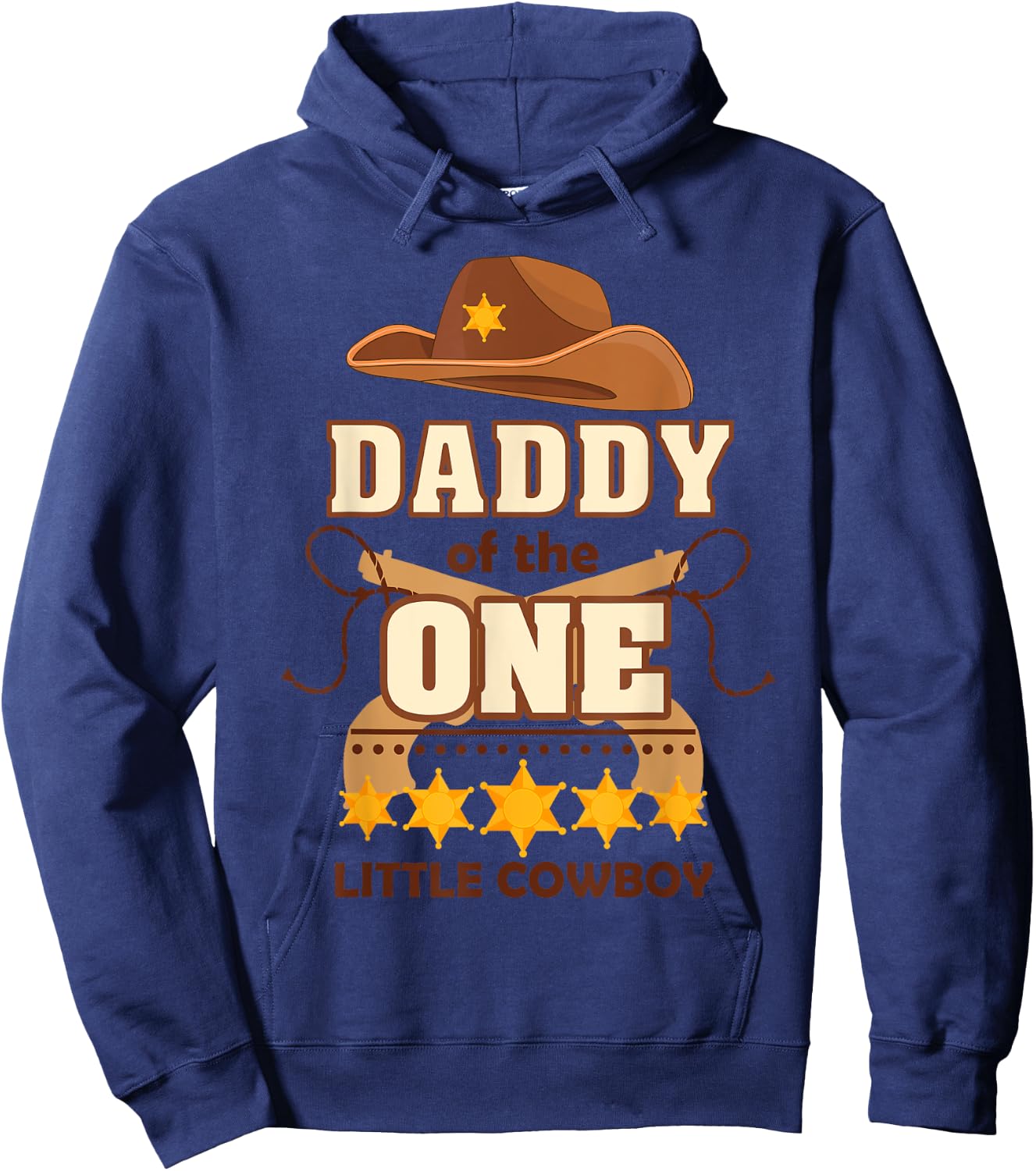 Boy 1st Birthday Daddy Cowboy Rodeo Western First Bday Party Hoodie - Hoodie | Navy