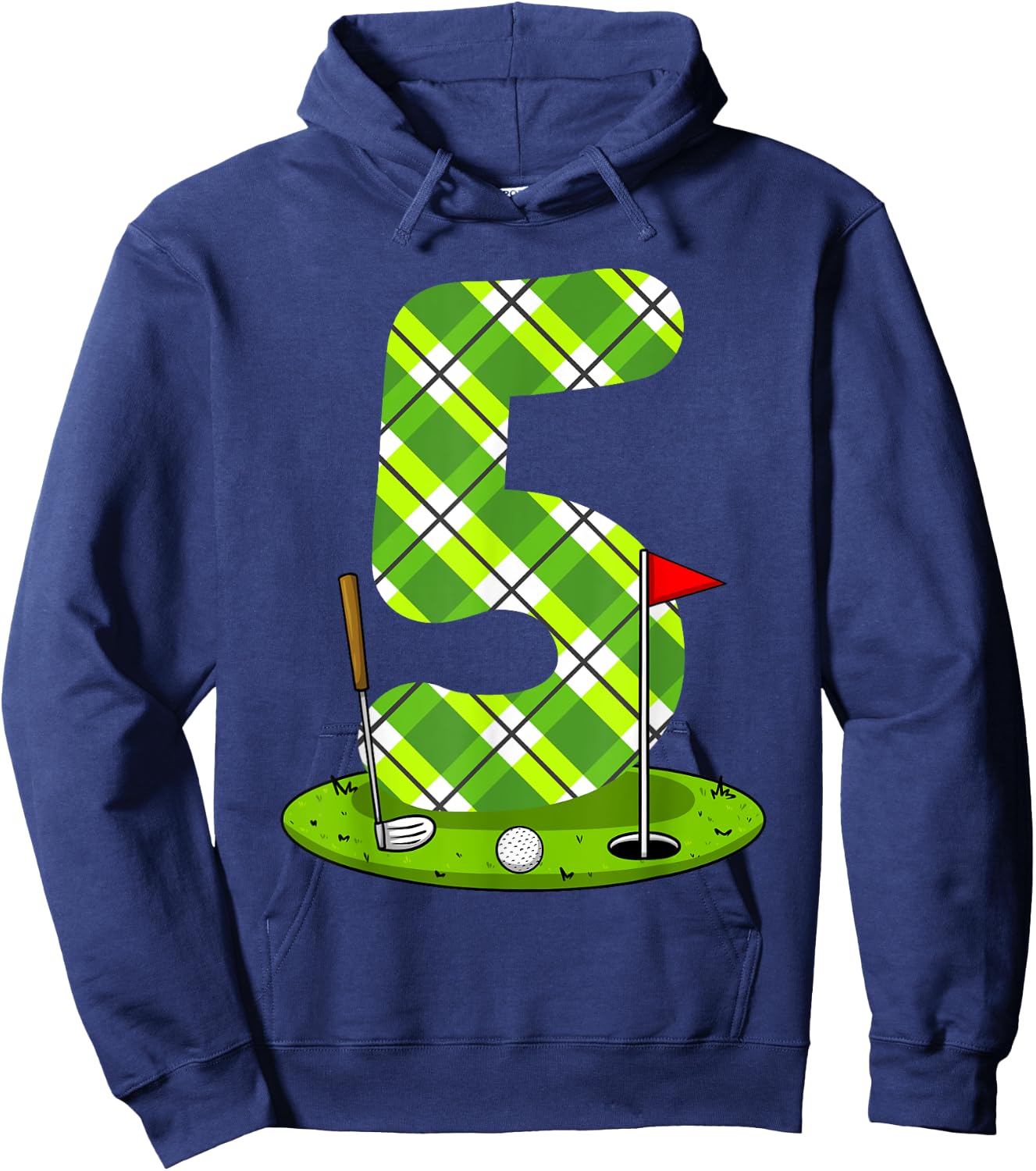 Golf Birthday Shirt For Kids 5th Birthday Party Golfer Hoodie - Hoodie | Navy