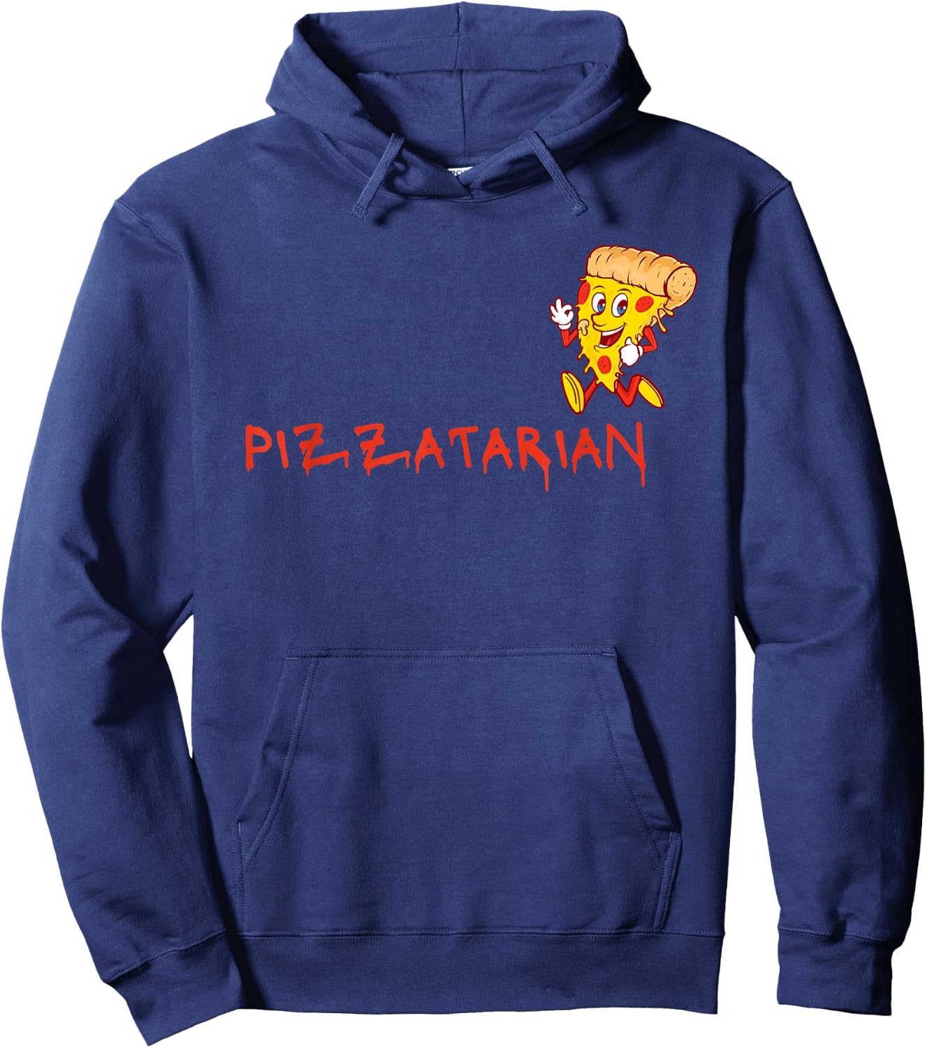 Pizza, Cartoon, Funny design for Pizza Lovers - Pizzatarian Hoodie - Hoodie | Navy