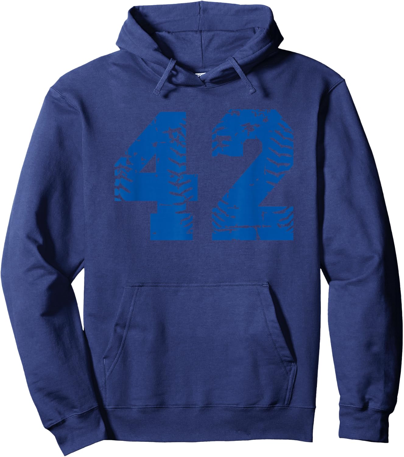 Number #42 Baseball Blue Vintage Number Hoodie - Hoodie | Navy