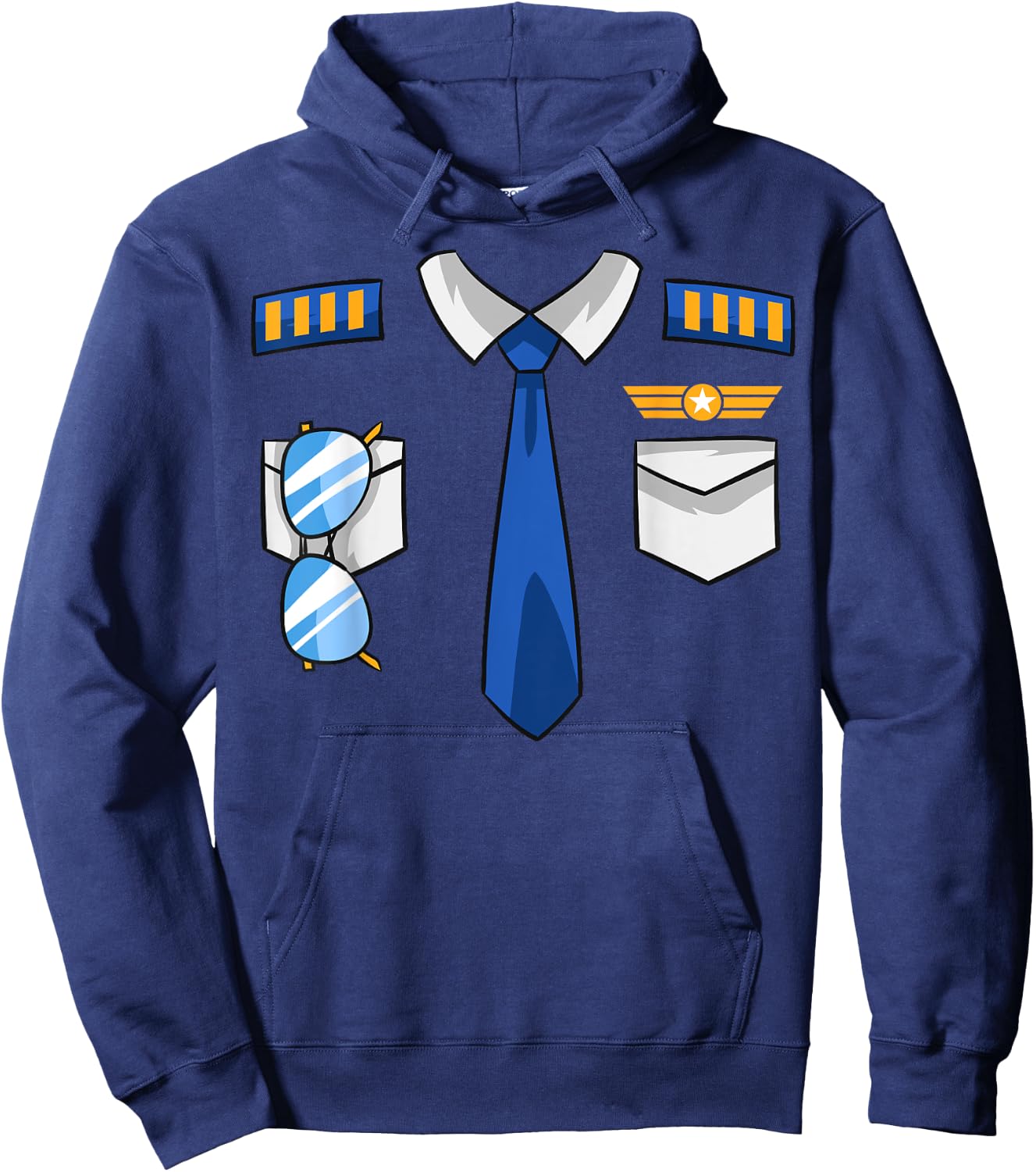Pilot Uniform Costume Airplane Aviator Aviation Halloween Small Hoodie - Hoodie | Navy