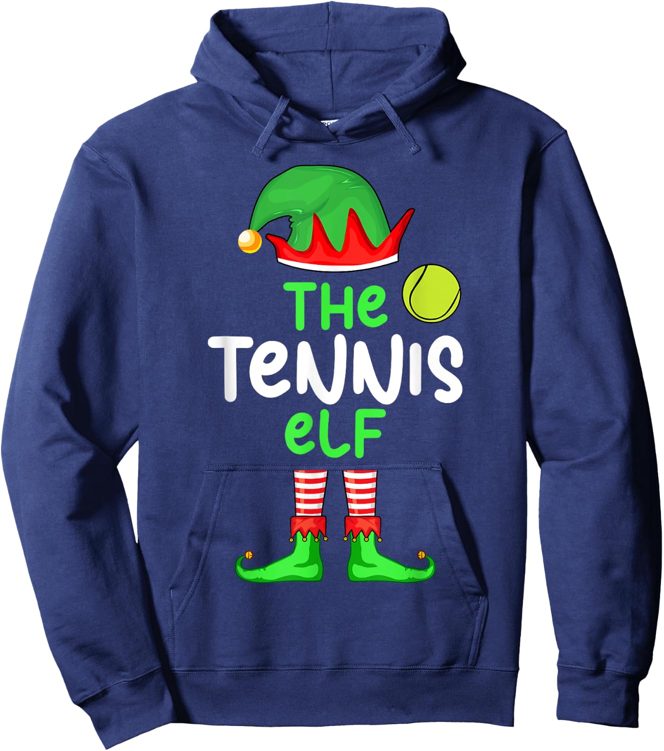 I'm The Tennis Elf Christmas Family Matching Pajama Hoodie - Hoodie | Navy