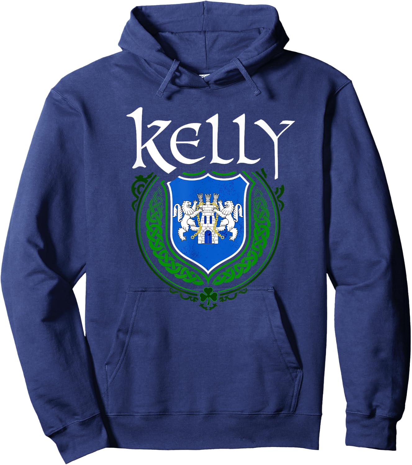 Kelly Surname Irish Clan Tartan Badge Ireland Hoodie - Hoodie | Navy