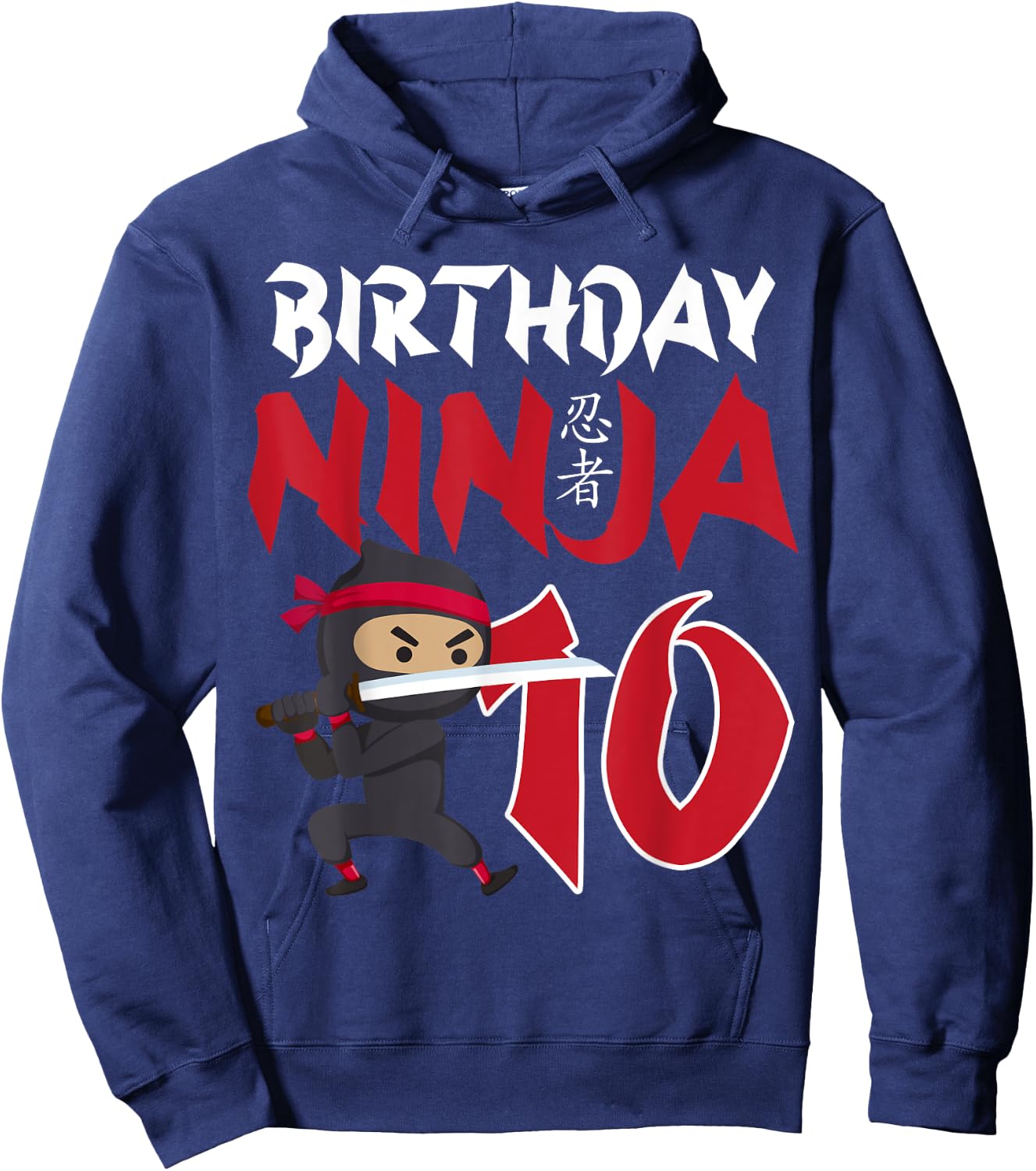 10th Birthday Ninja Happy 10 Year Old Funny B-Day Matching Hoodie - Hoodie | Navy