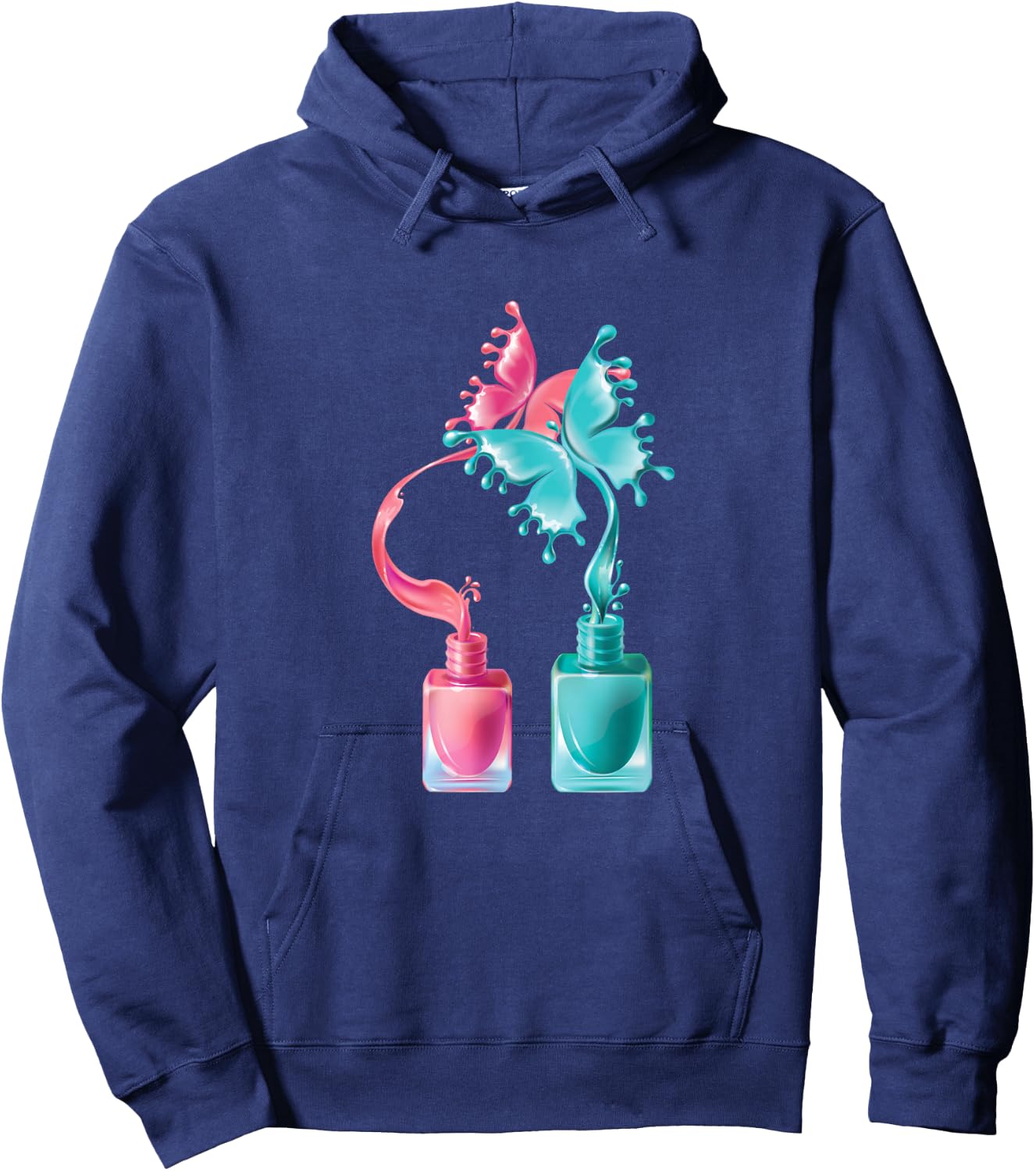 Nail Tech Artist Nail Polish Butterfly Gift Hoodie - Hoodie | Navy