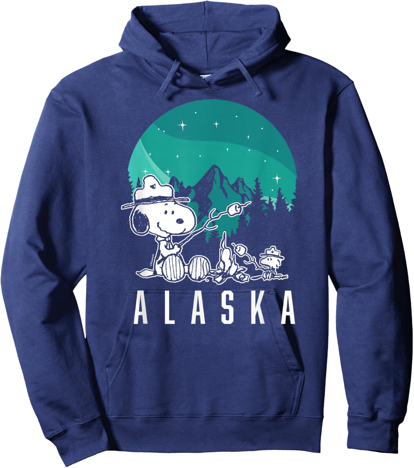 Peanuts - Snoopy Woodstock Campfire Smores Alaska Hoodie - Hoodie | Navy